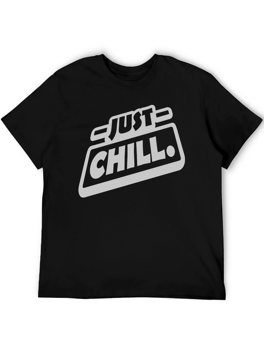 Just Chill Black Graphic T-Shirt - Casual Wear