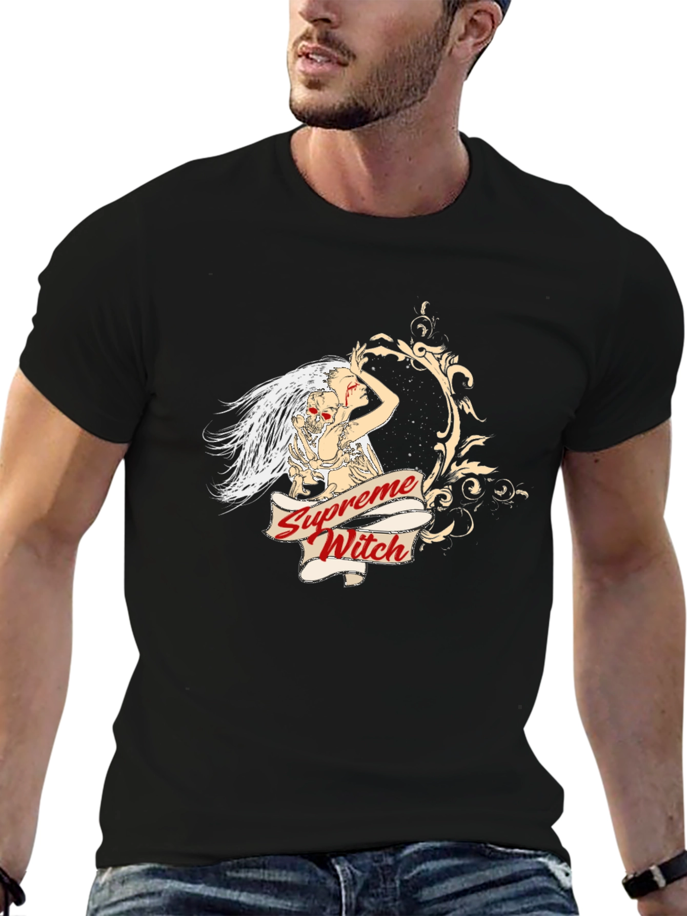 Supreme Witch Graphic Print Black T-Shirt