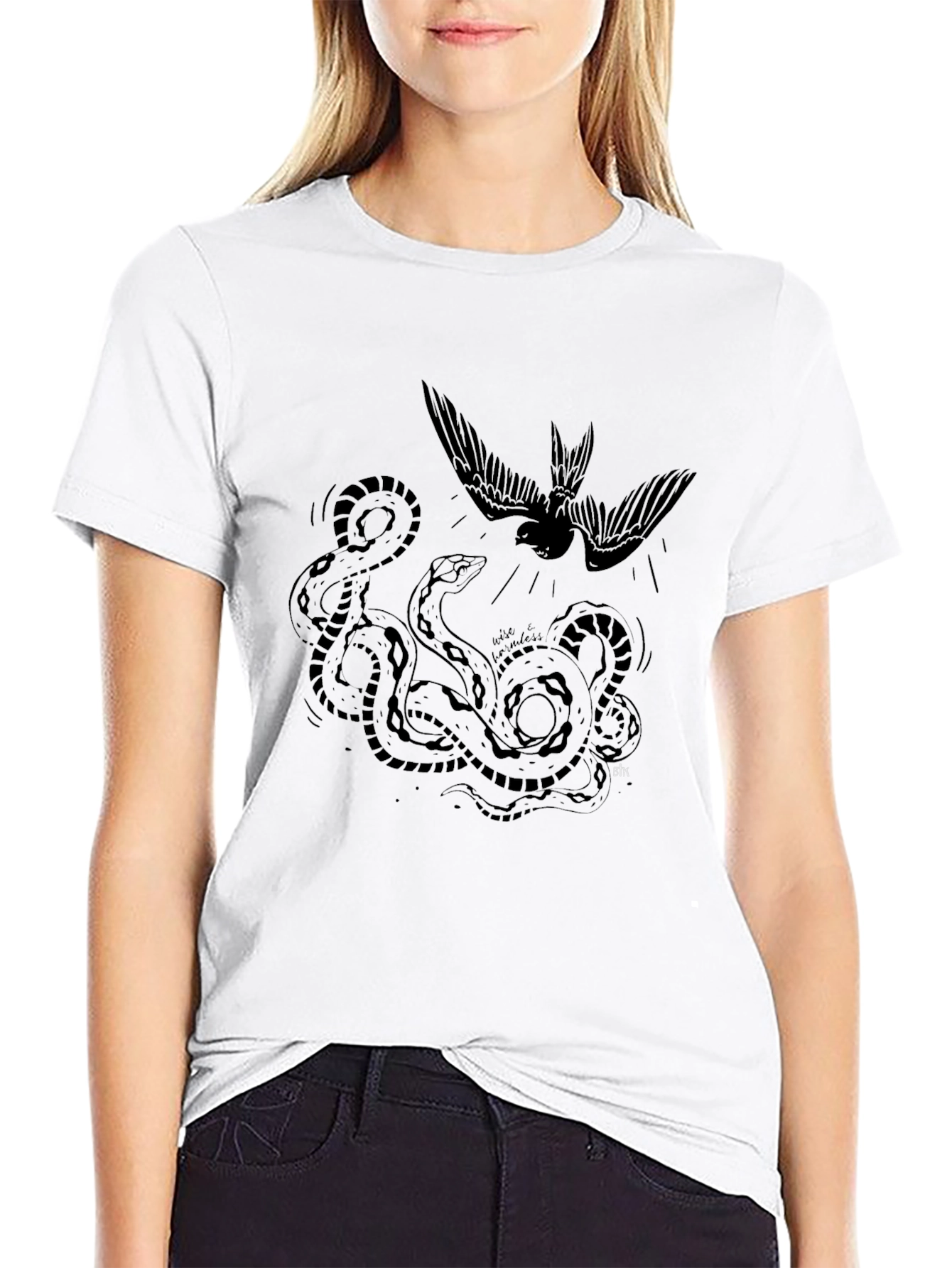 Black Snake vs Bird Graphic Tee