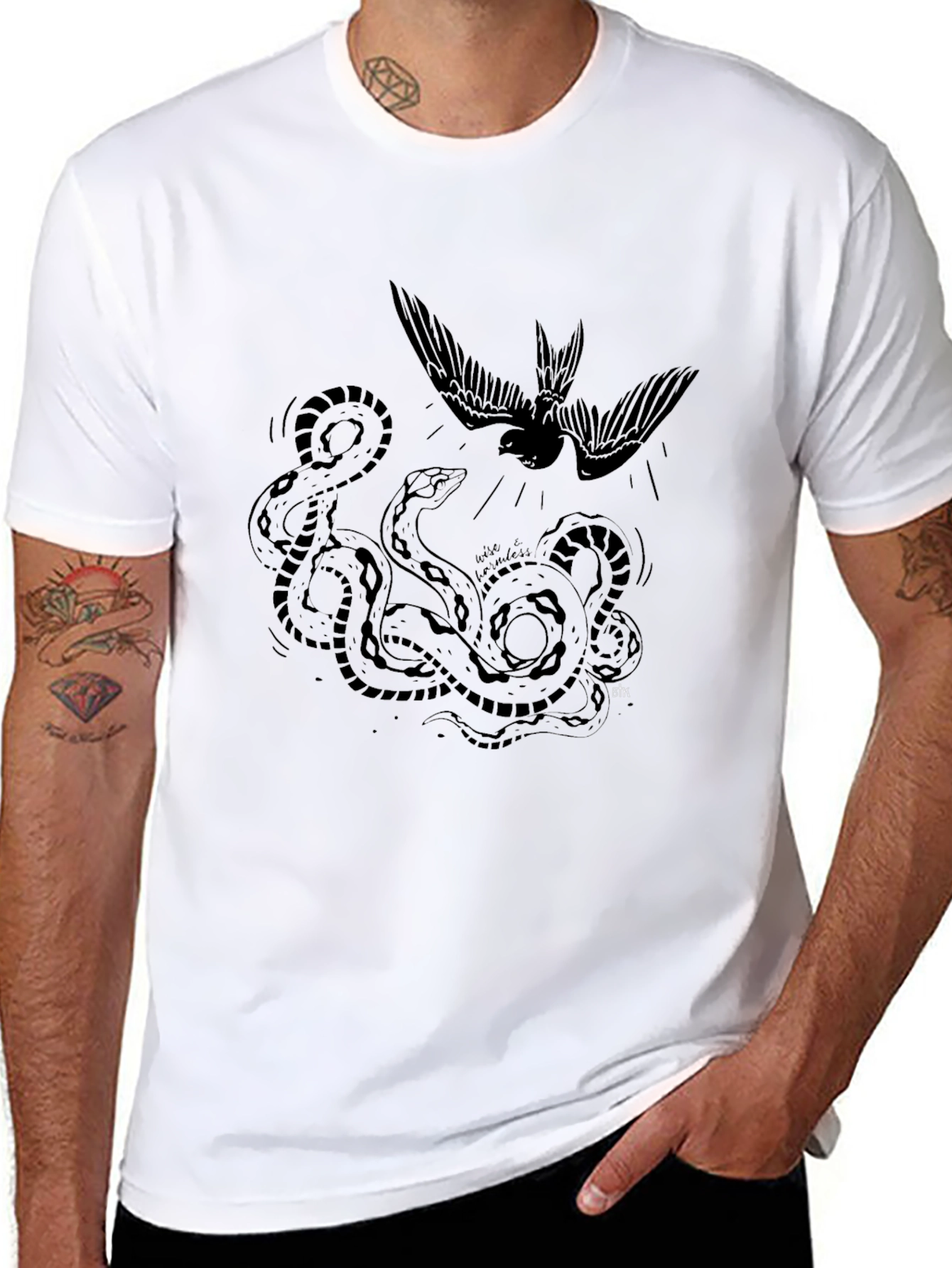 Black Snake vs Bird Graphic Tee