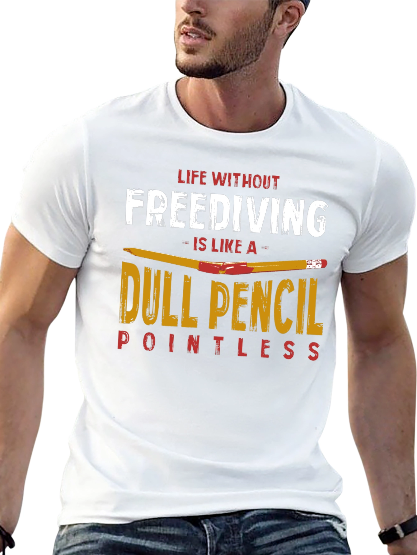 Freediving Dull Pencil Graphic Tee