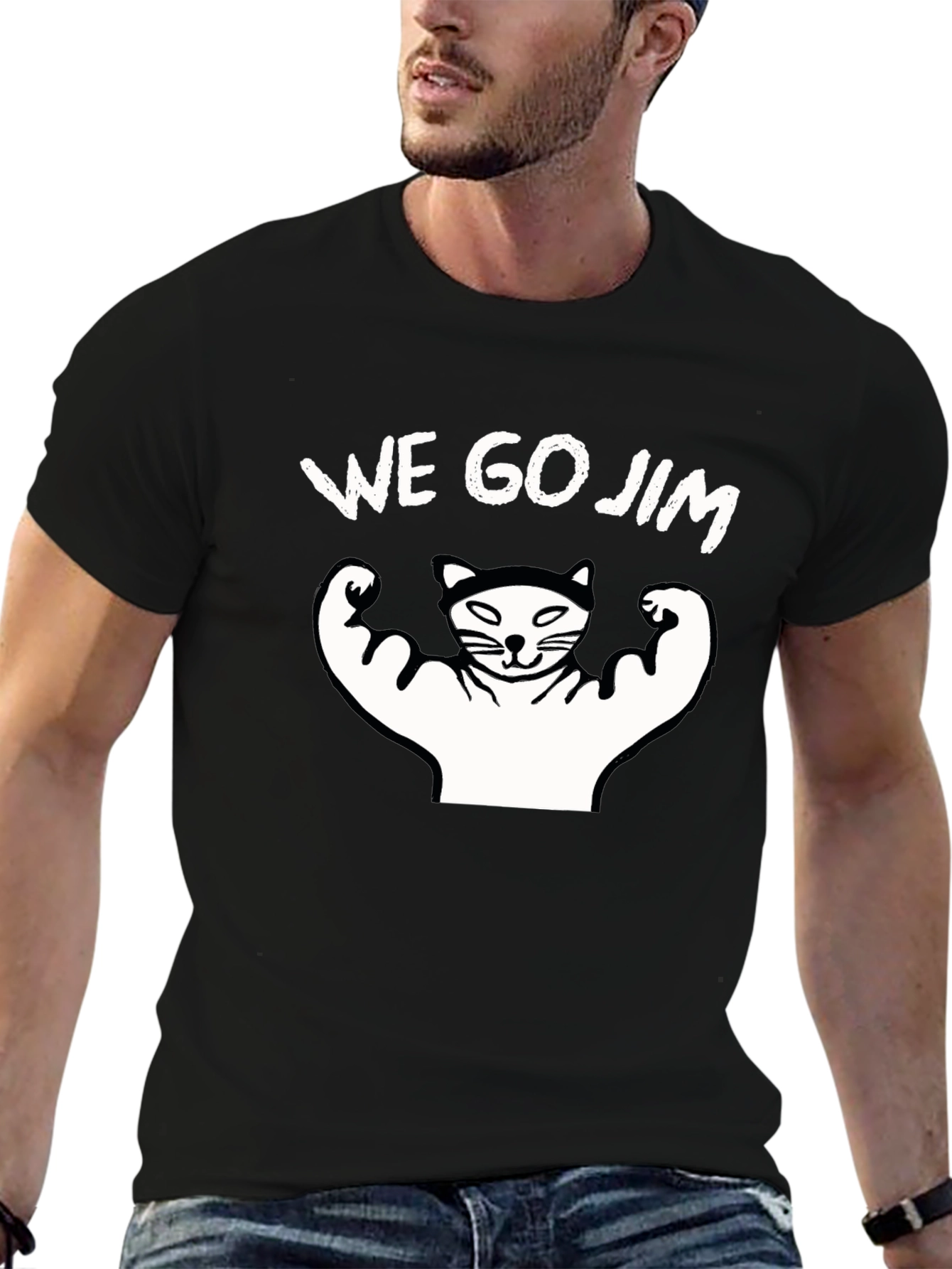We Go Jim Cat T-Shirt - Funny Gym Tee