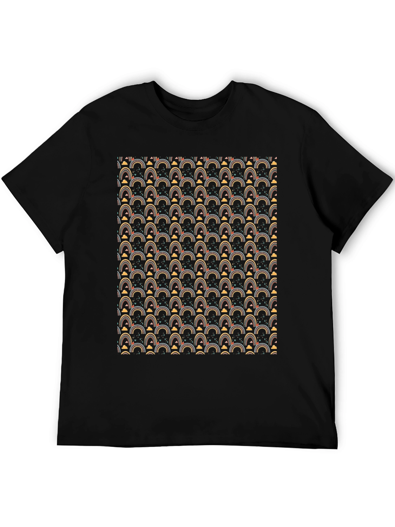 Rainbow Pattern Crew Neck T-Shirt