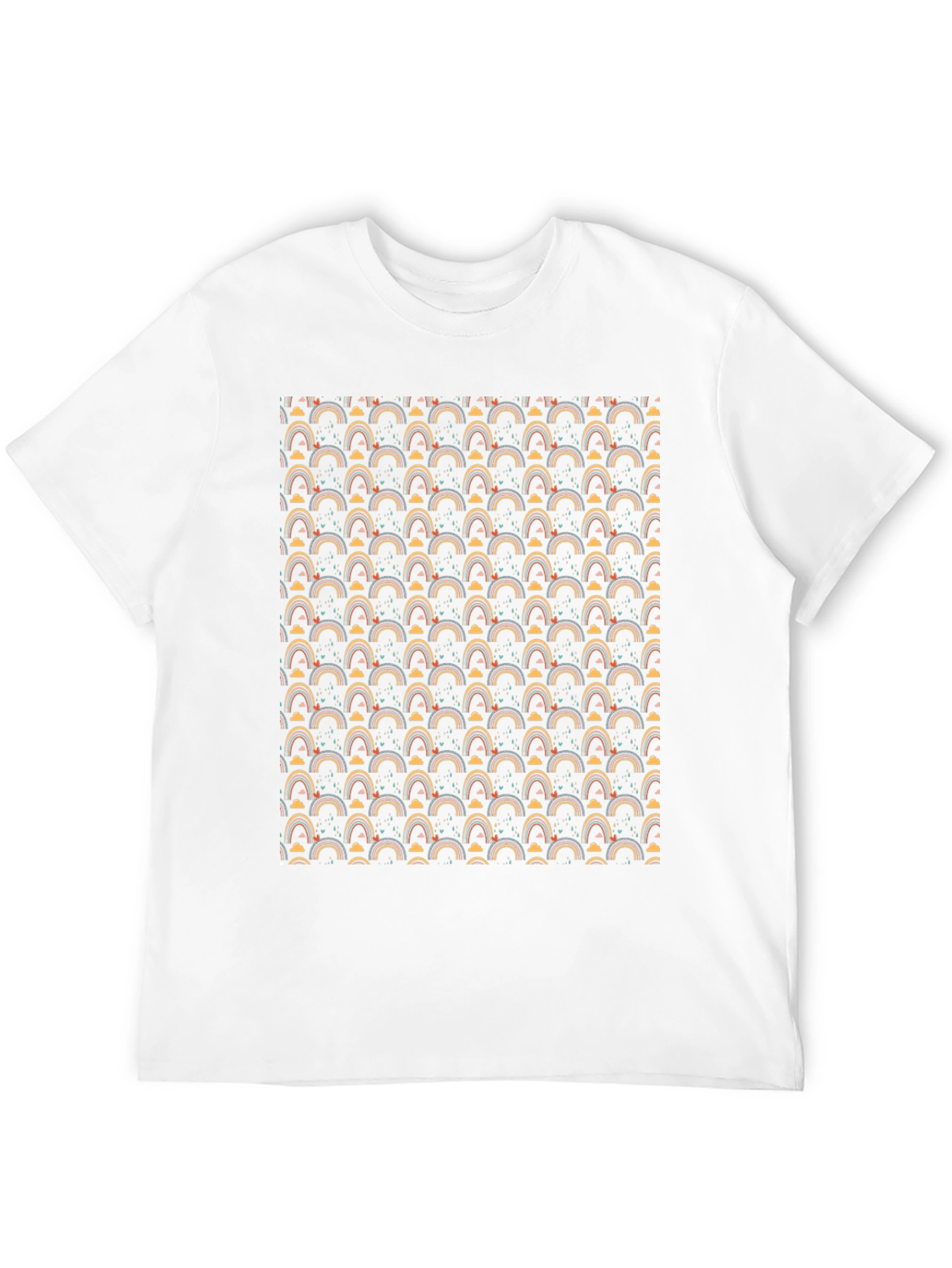 Rainbow Pattern Crew Neck T-Shirt