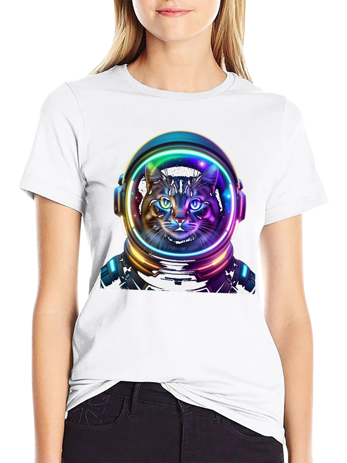 Astronaut Cat Graphic Tee - Space Kitty T-Shirt