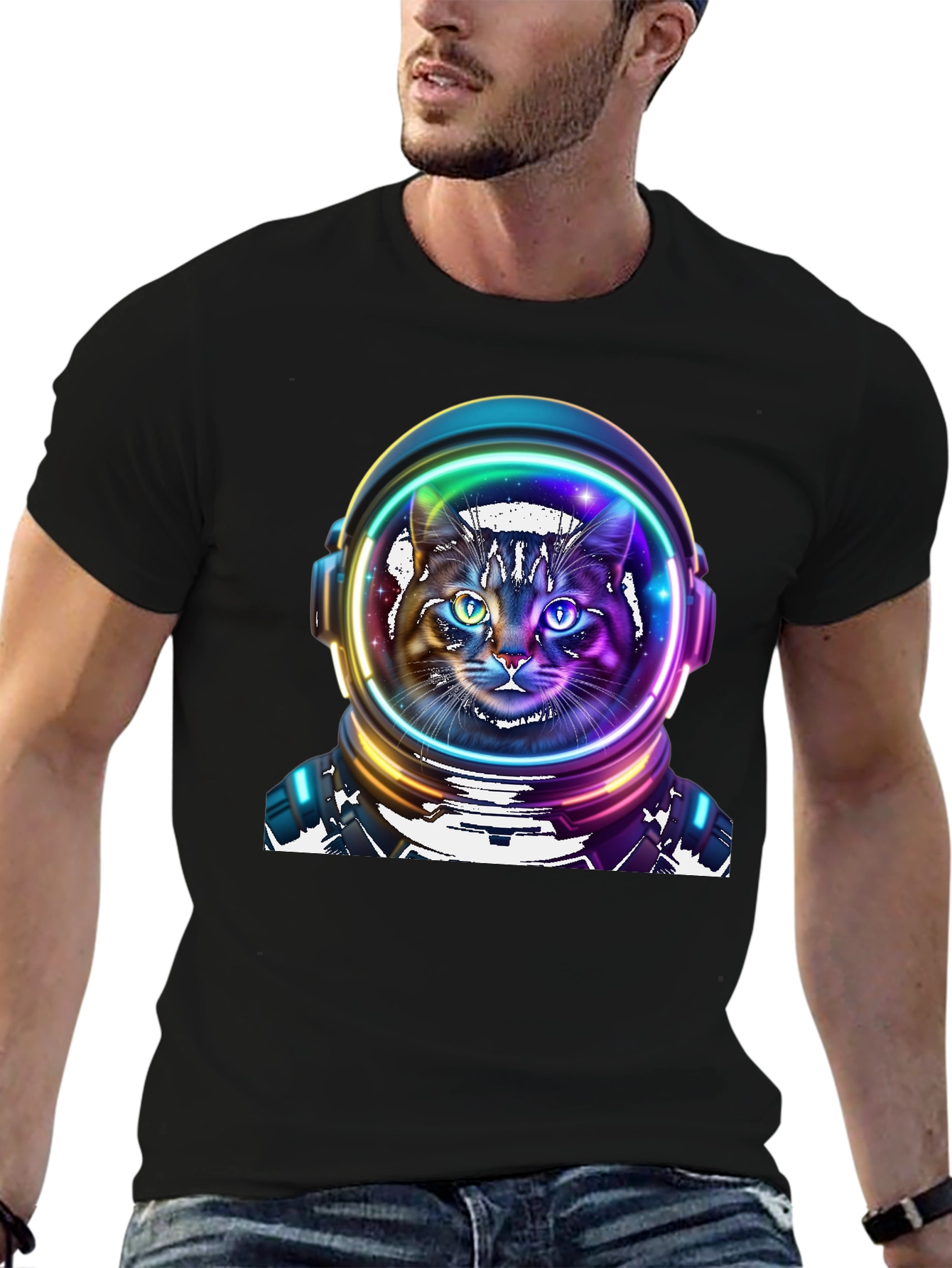 Astronaut Cat Graphic Tee - Space Kitty T-Shirt
