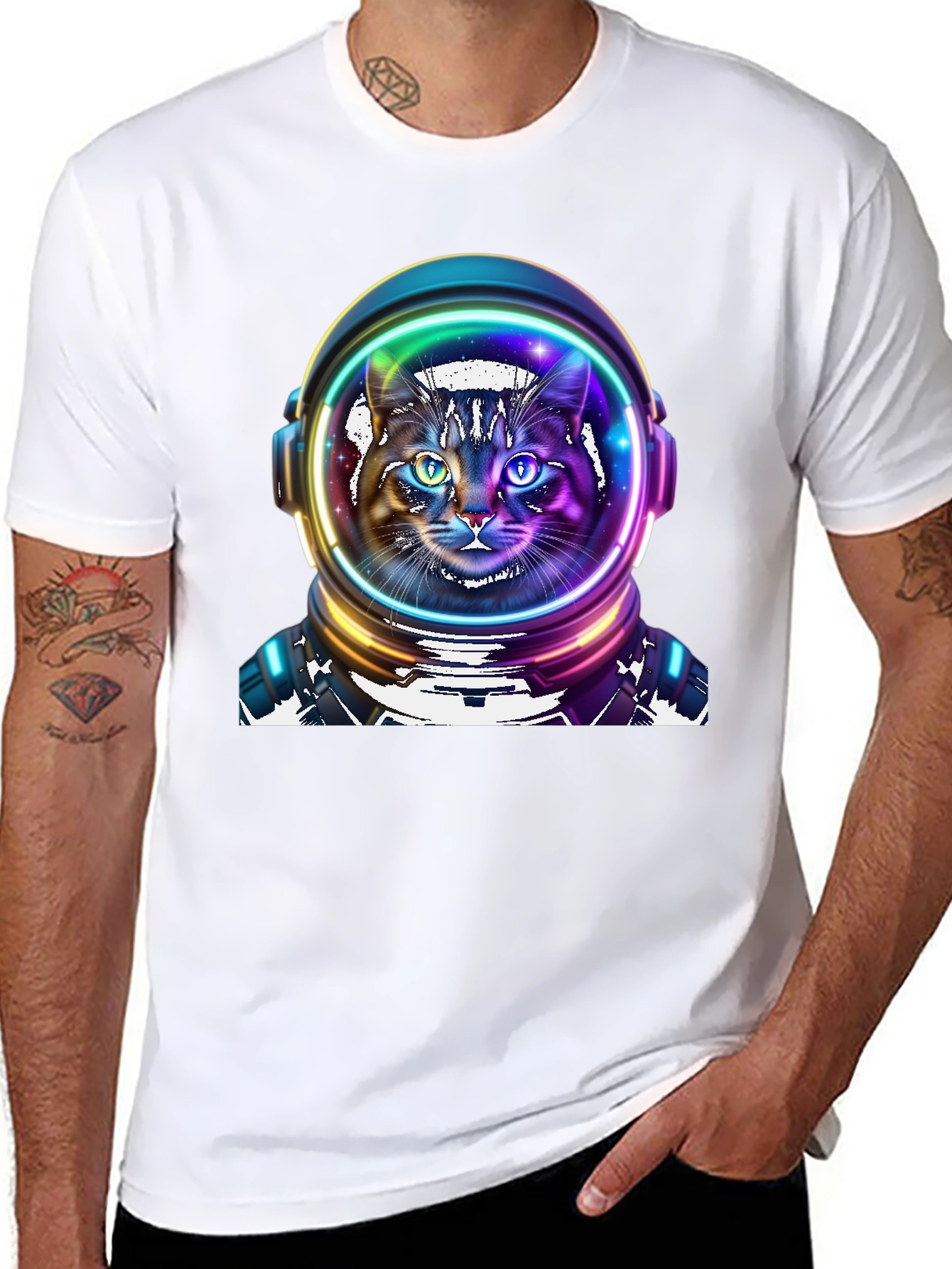 Astronaut Cat Graphic Tee - Space Kitty T-Shirt