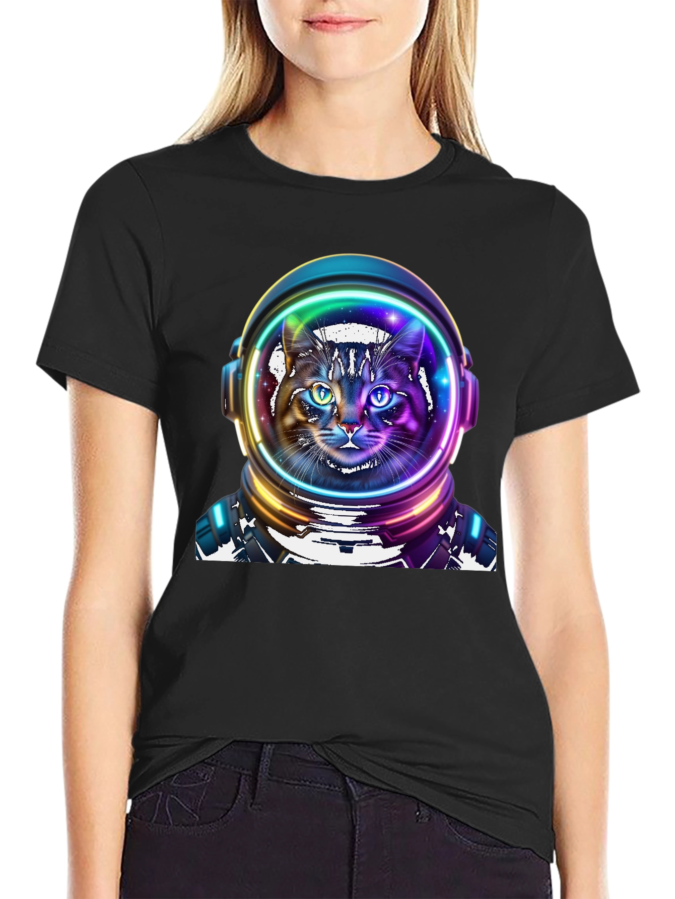 Astronaut Cat Graphic Tee - Space Kitty T-Shirt