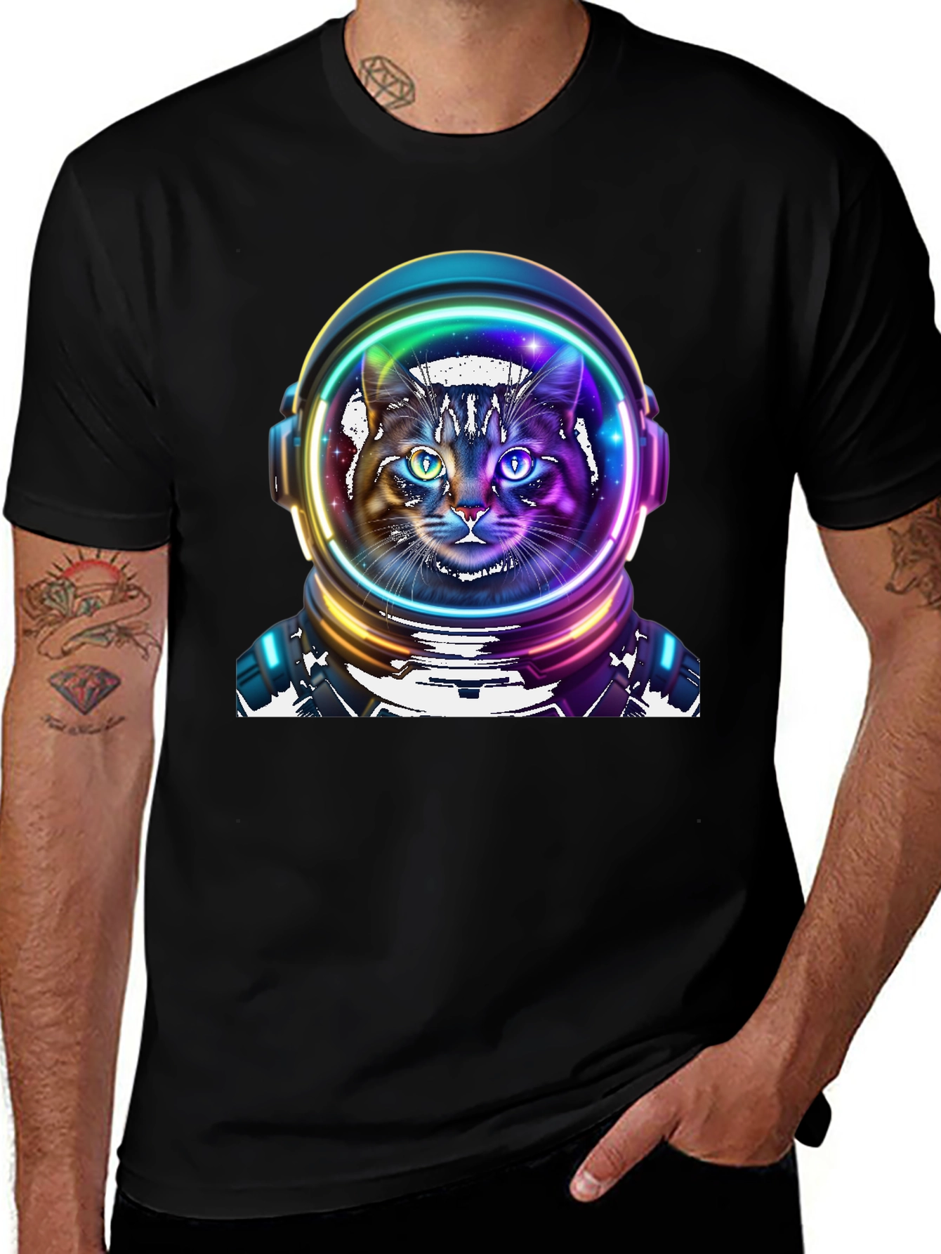 Astronaut Cat Graphic Tee - Space Kitty T-Shirt