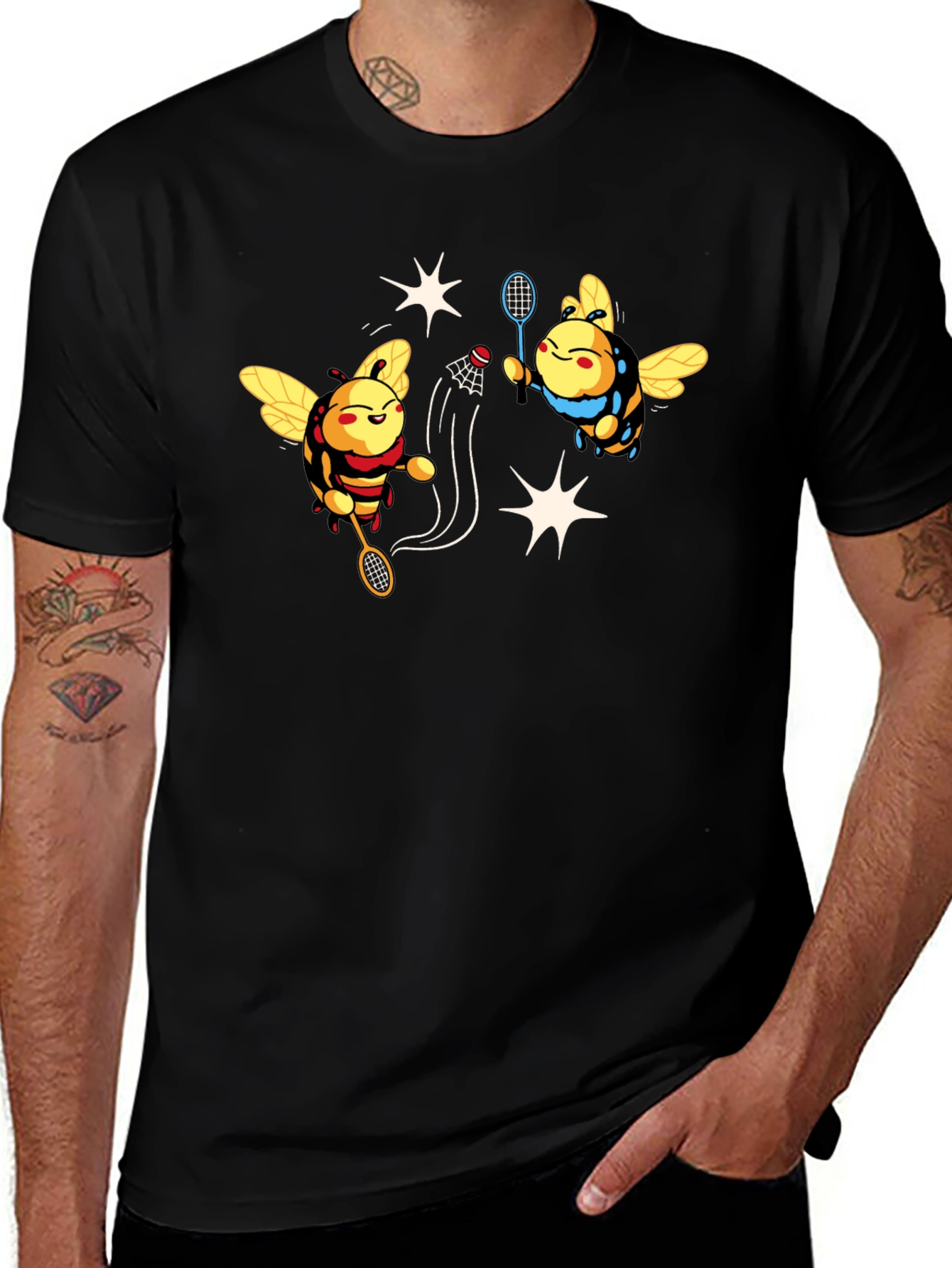 Badminton Bees Graphic T-Shirt