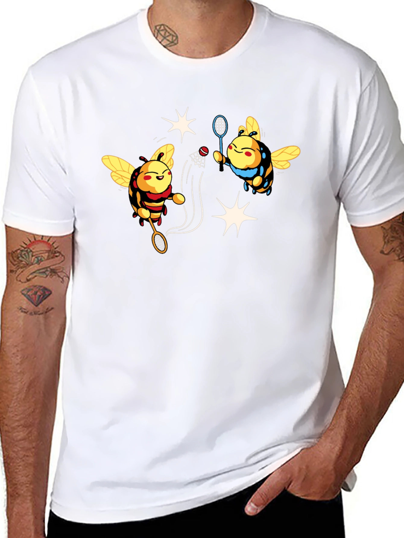 Badminton Bees Graphic T-Shirt