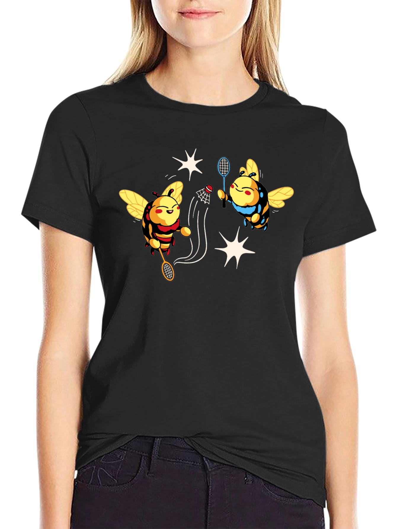 Badminton Bees Graphic T-Shirt