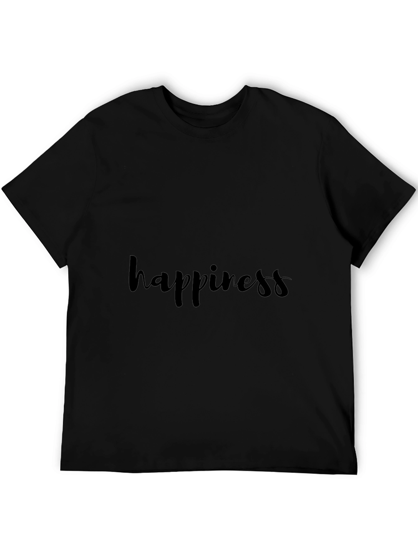 Happiness T-Shirt - Black Crew Neck Tee