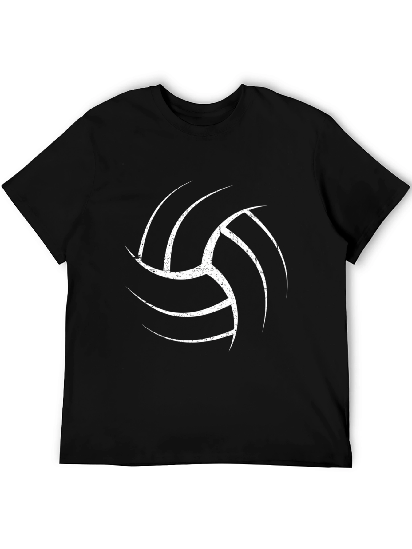 Volleyball Graphic Tee - Black Cotton Shirt