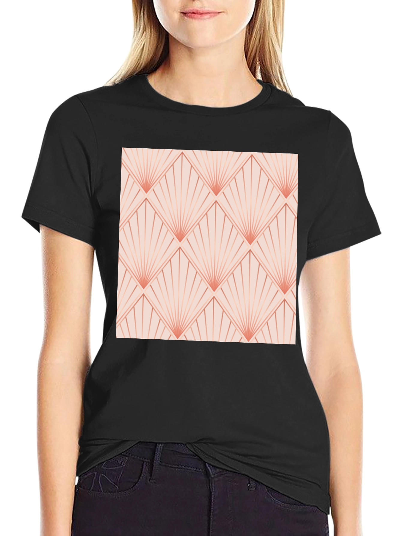 Retro Deco Fan Pattern T-Shirt