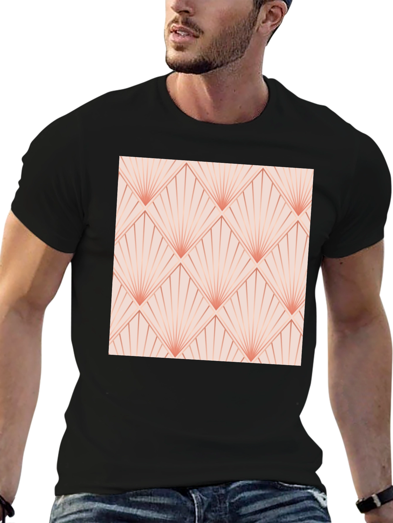 Retro Deco Fan Pattern T-Shirt