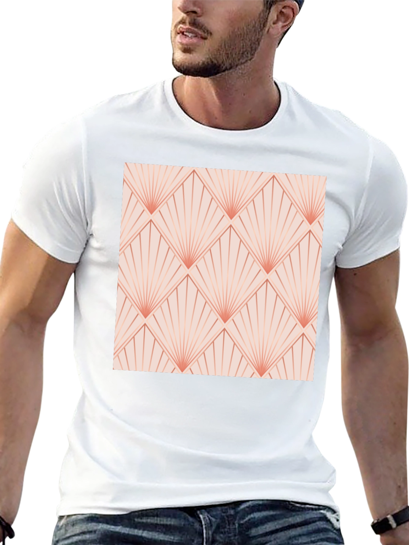 Retro Deco Fan Pattern T-Shirt