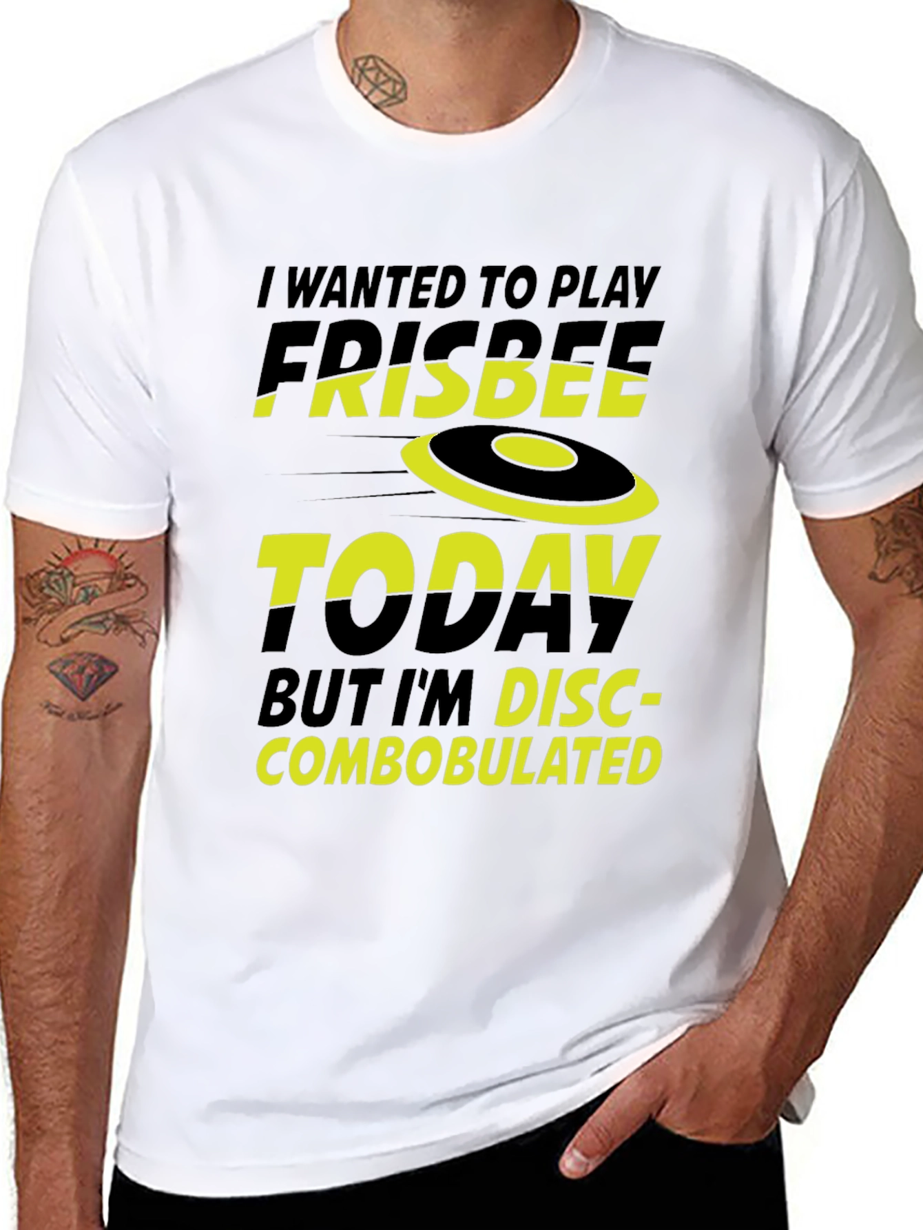 Funny Frisbee T-Shirt - Disc-combobulated