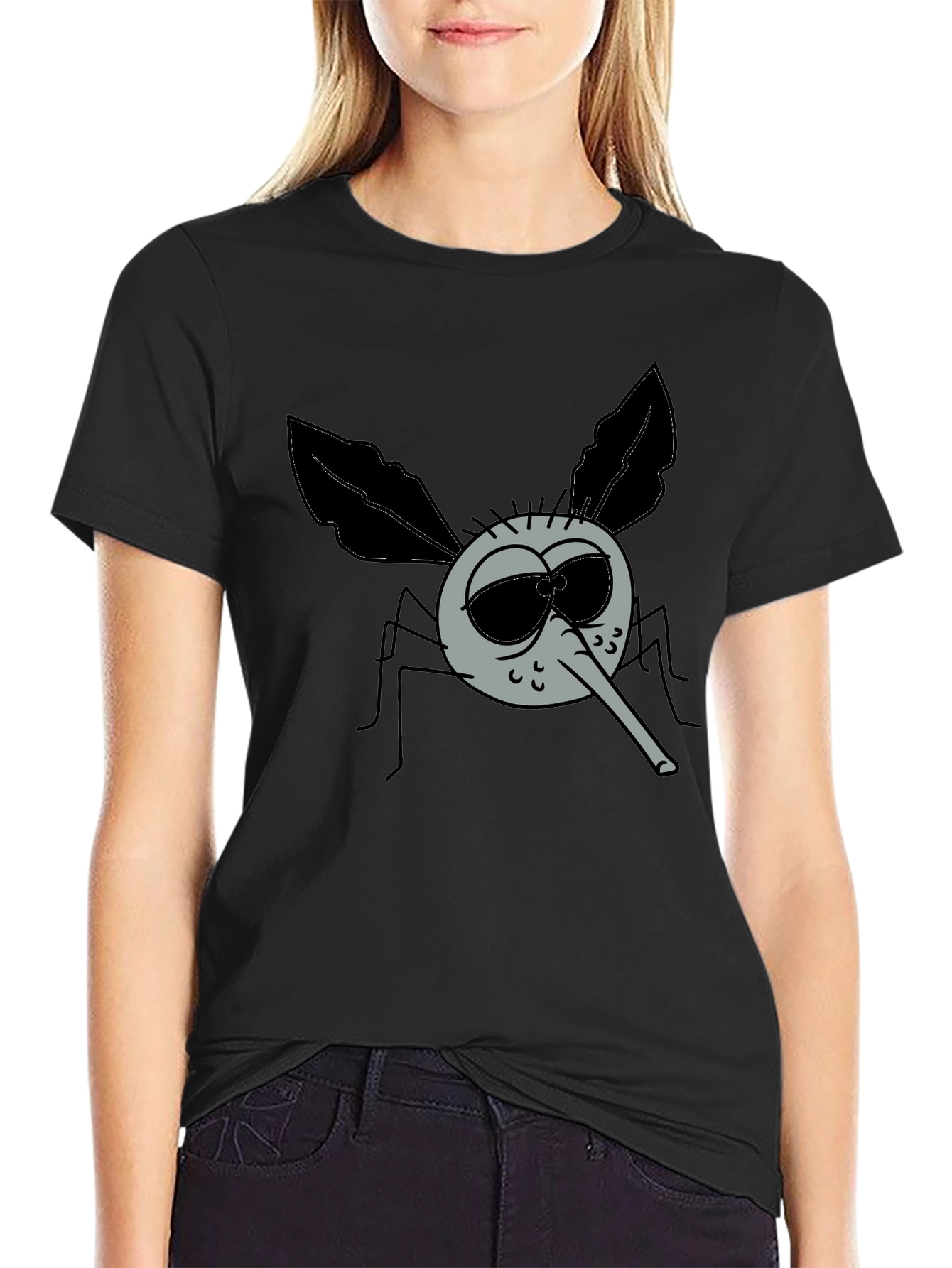 Cool Mosquito Graphic Tee - Black Cotton T-Shirt