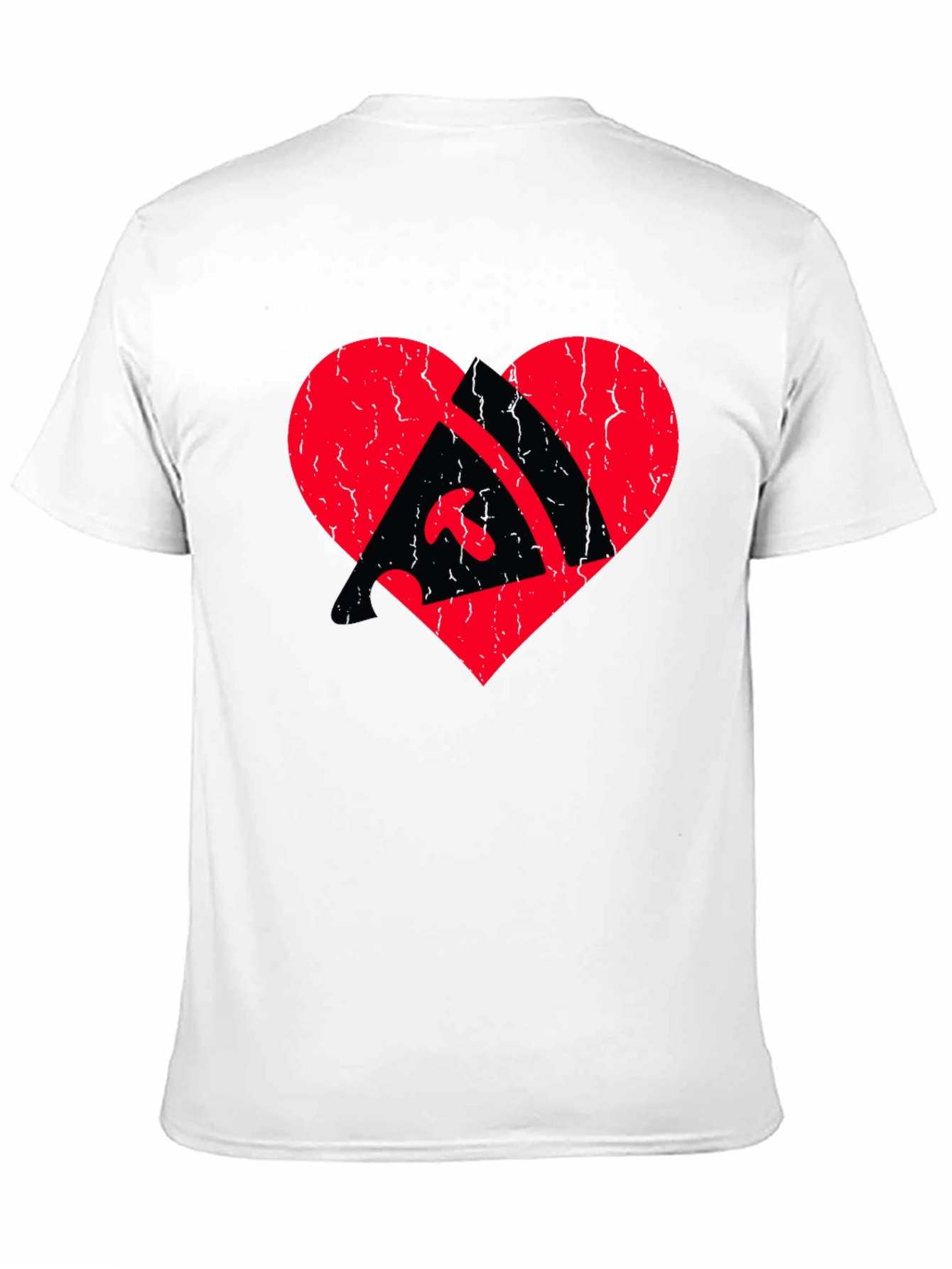 Pizza Heart Graphic Tee - Black Cotton T-Shirt