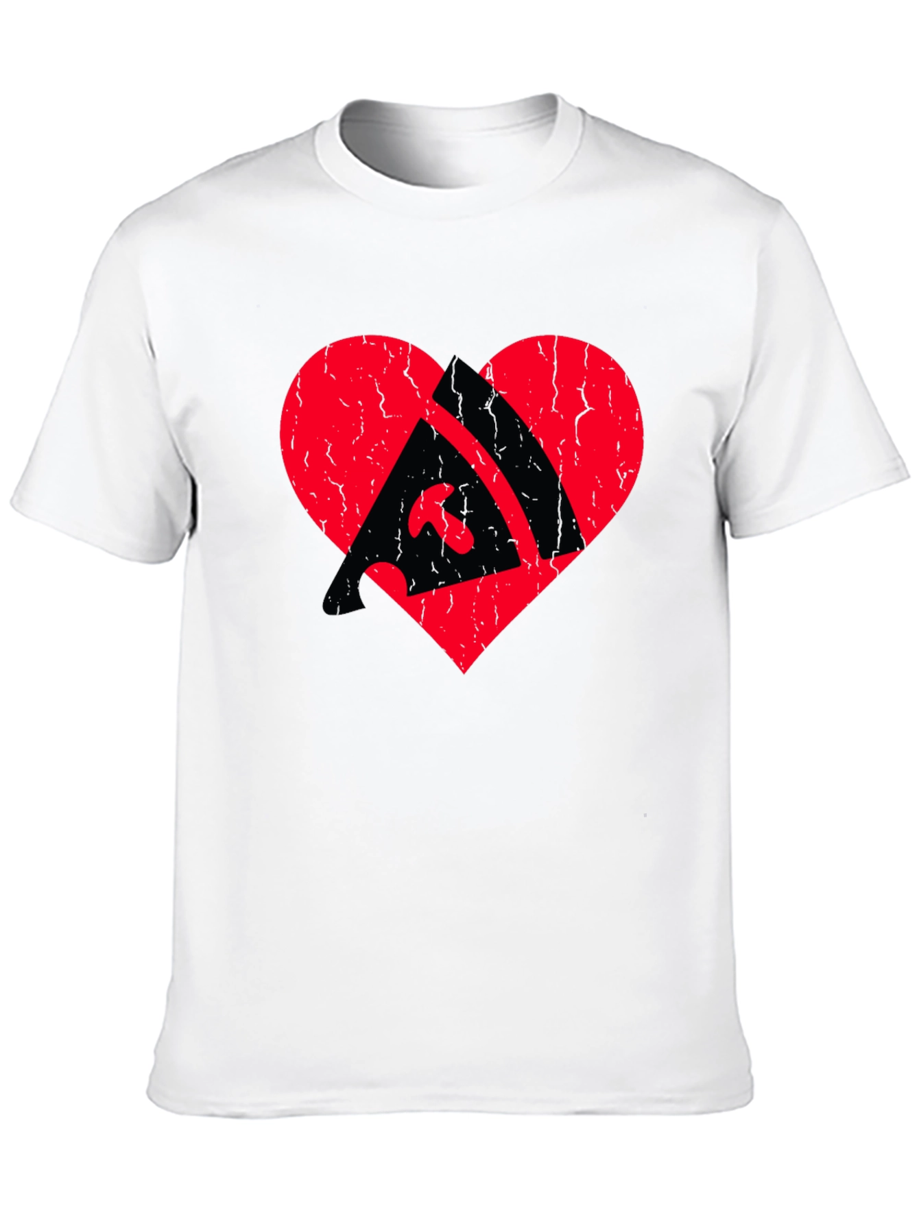 Pizza Heart Graphic Tee - Black Cotton T-Shirt