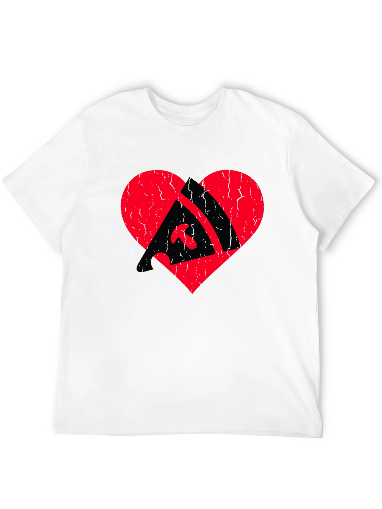 Pizza Heart Graphic Tee - Black Cotton T-Shirt
