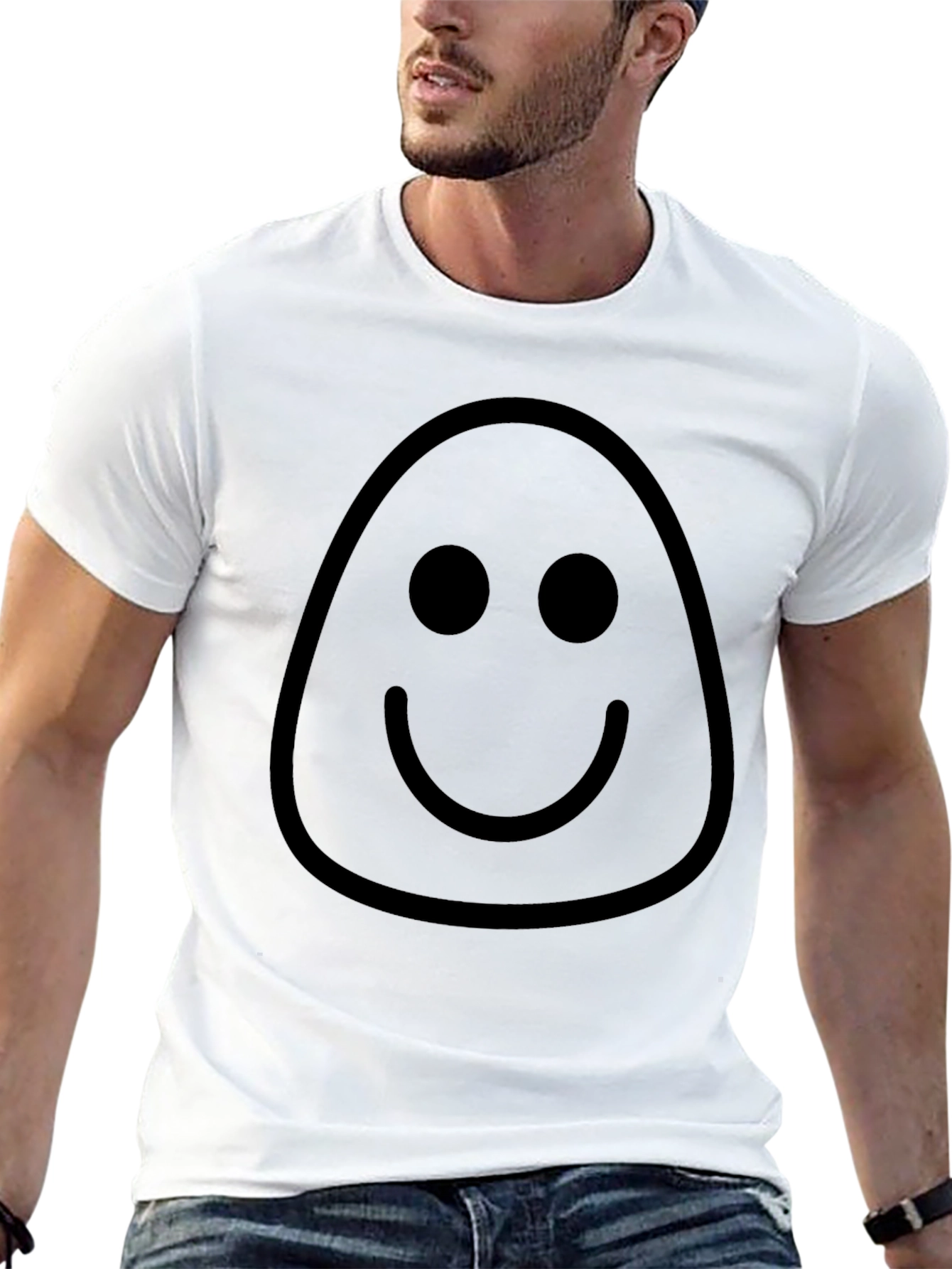 Smiley Face Graphic Tee - Mens Black T-Shirt