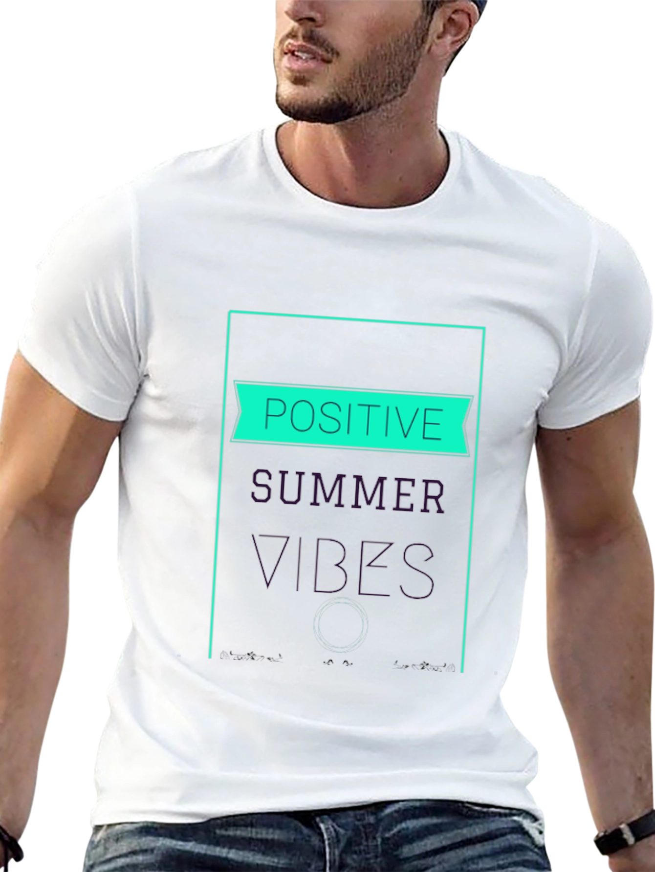 Positive Summer Vibes T-Shirt - Black Graphic Tee