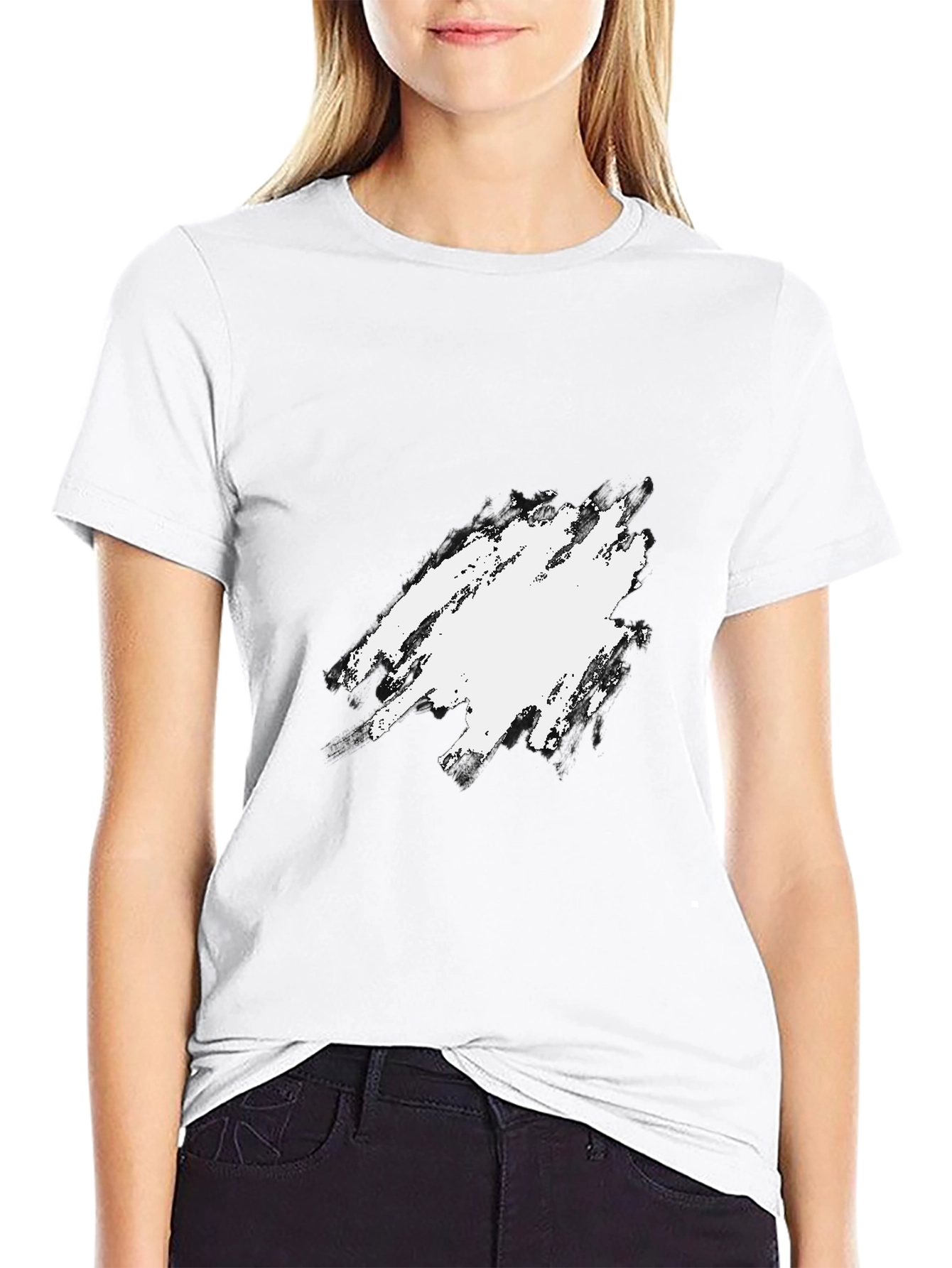Mens Black Crewneck T-Shirt with Graphic