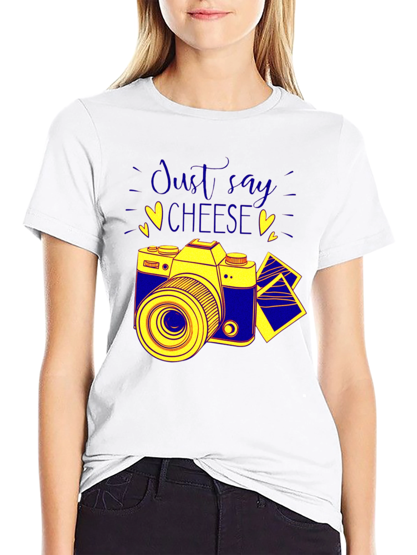 Just Say Cheese Camera Graphic T-Shirt