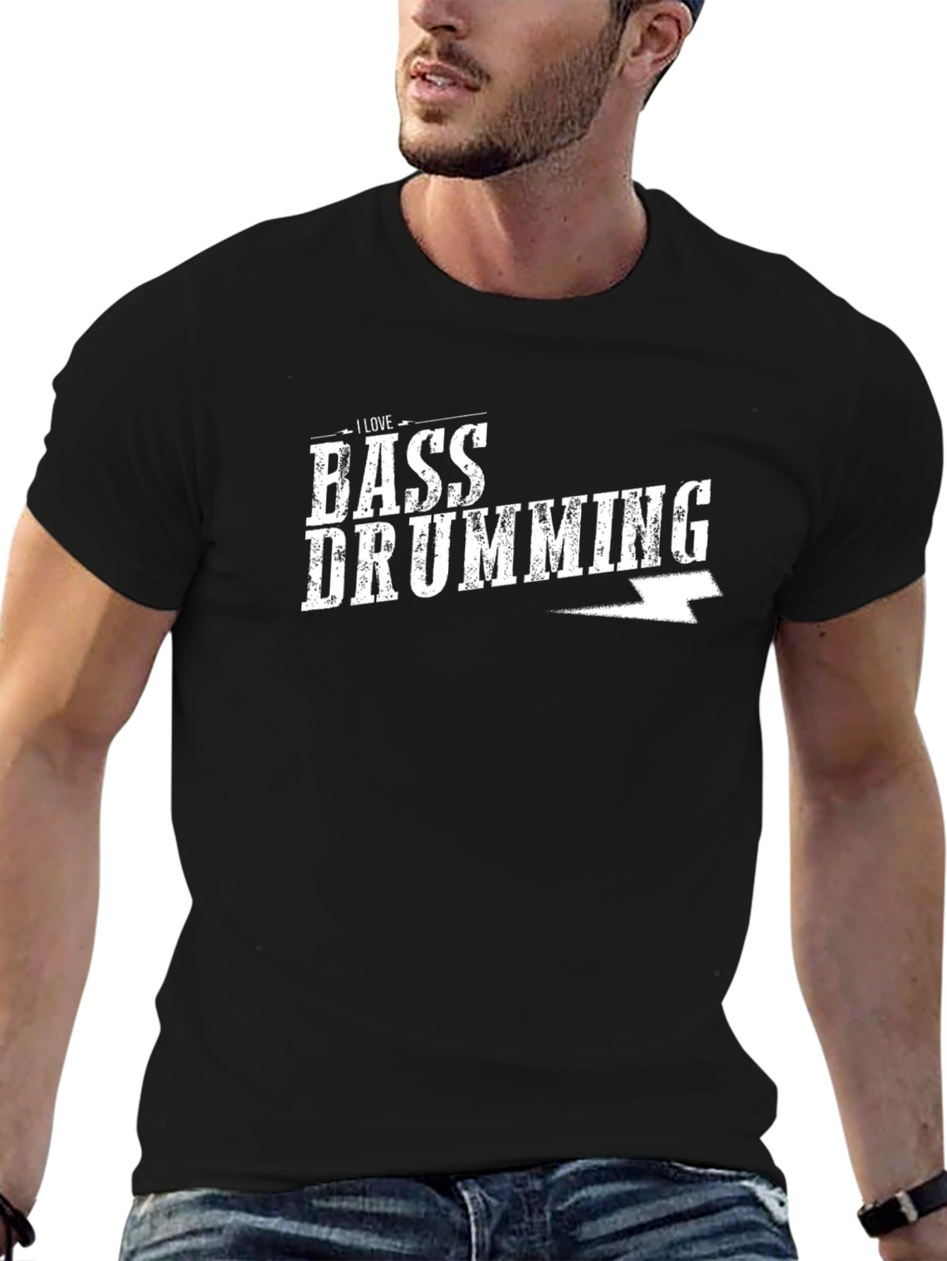 I Love Bass Drumming Black T-Shirt