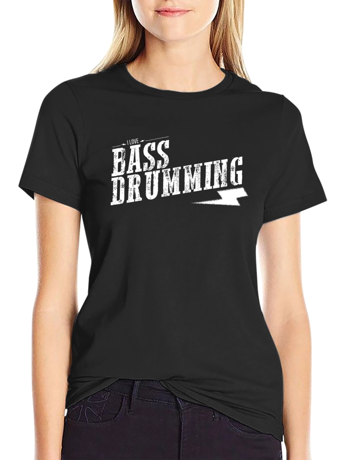 I Love Bass Drumming Black T-Shirt
