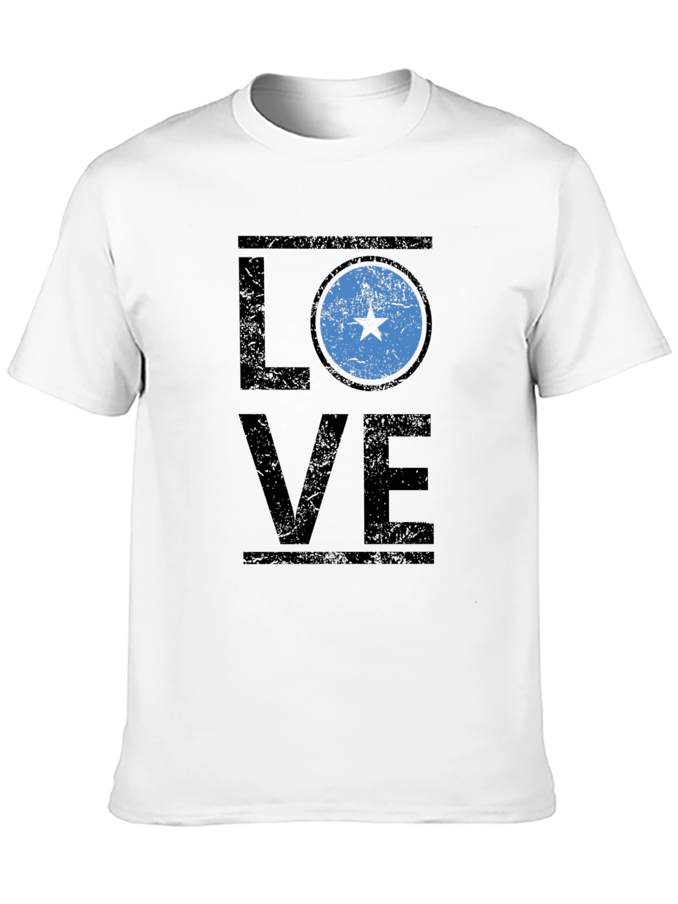 Somalia Flag LOVE T-Shirt - Black Cotton Tee