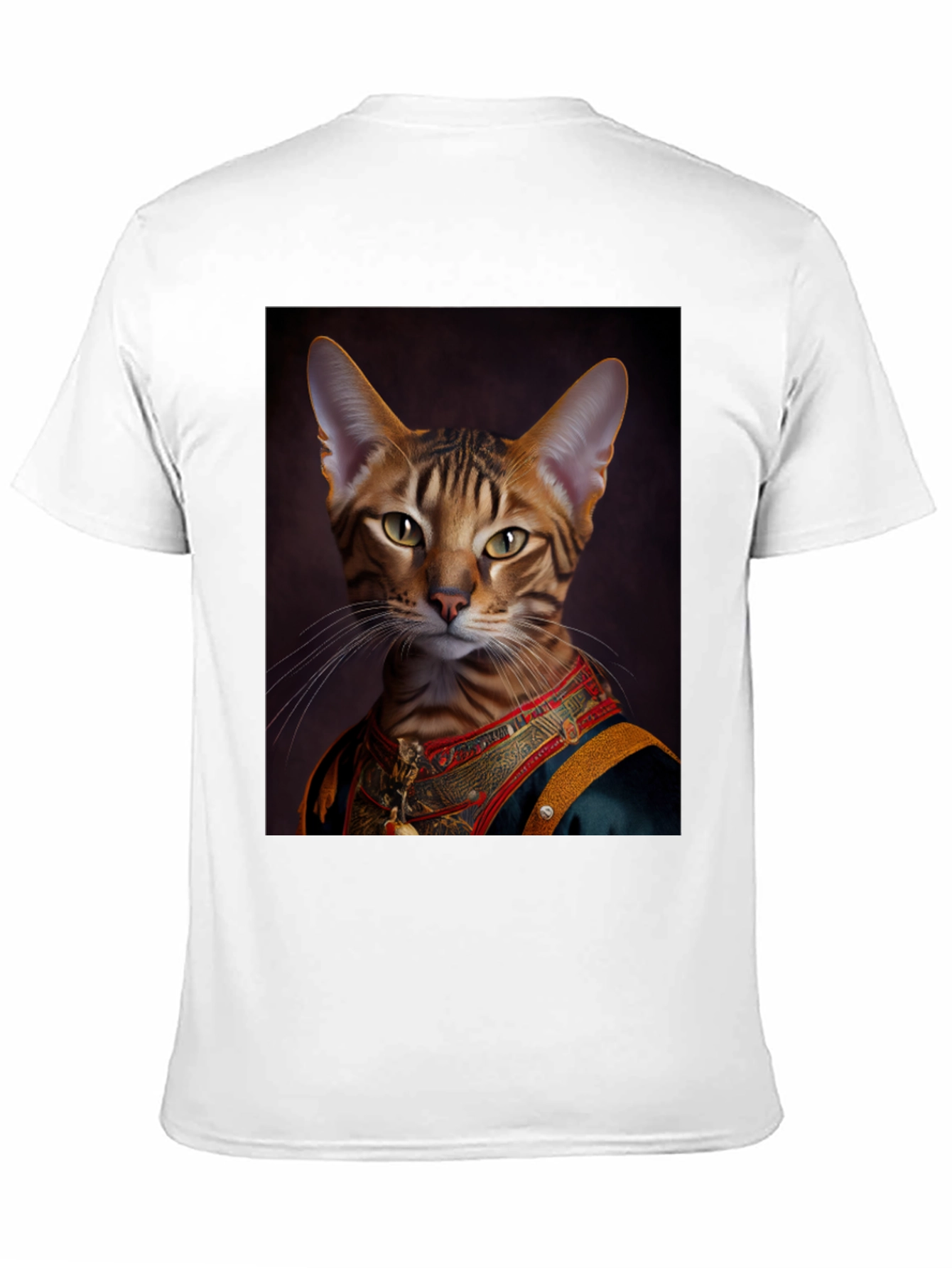 Royal Cat Portrait Black T-Shirt