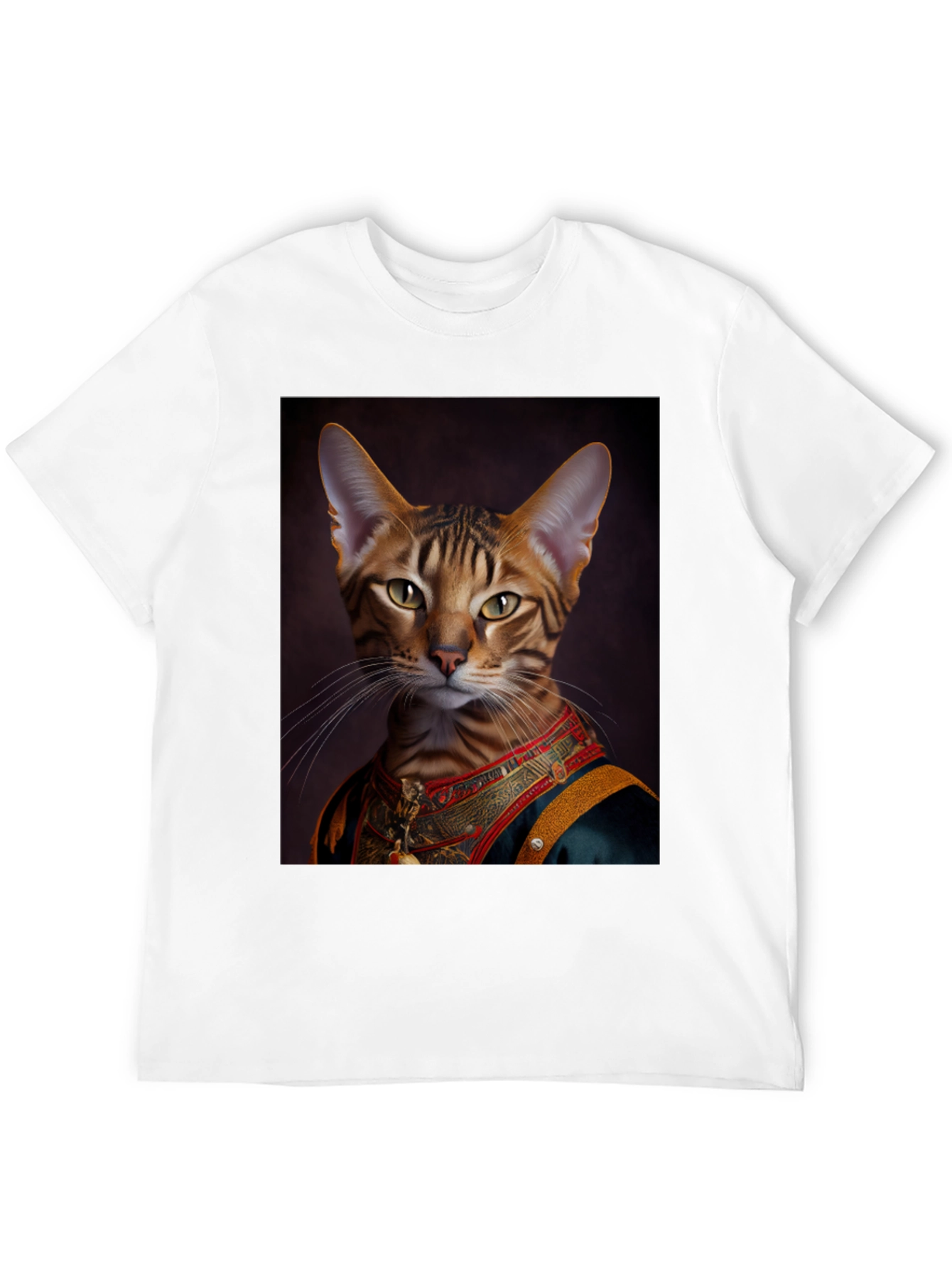 Royal Cat Portrait Black T-Shirt