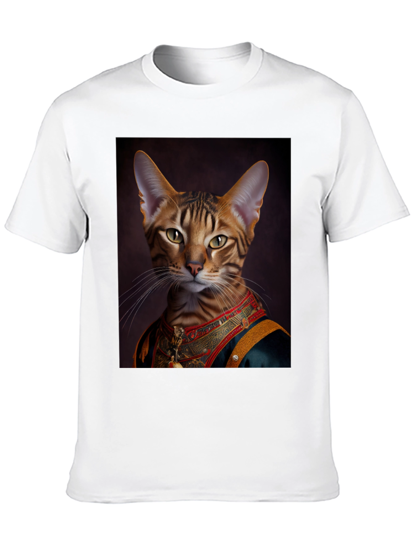 Royal Cat Portrait Black T-Shirt