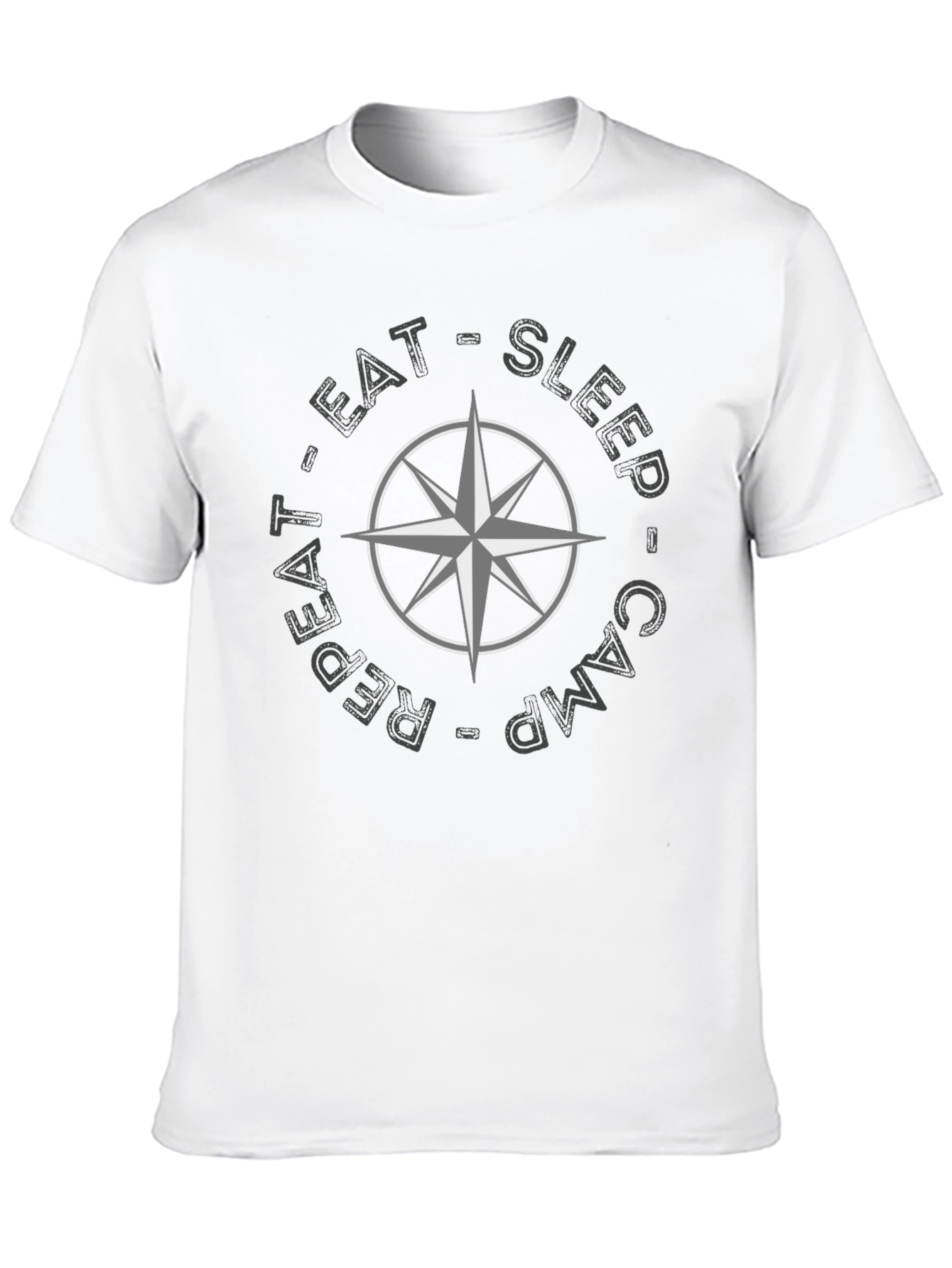Camping Compass Graphic T-Shirt - Eat Sleep Camp Repeat