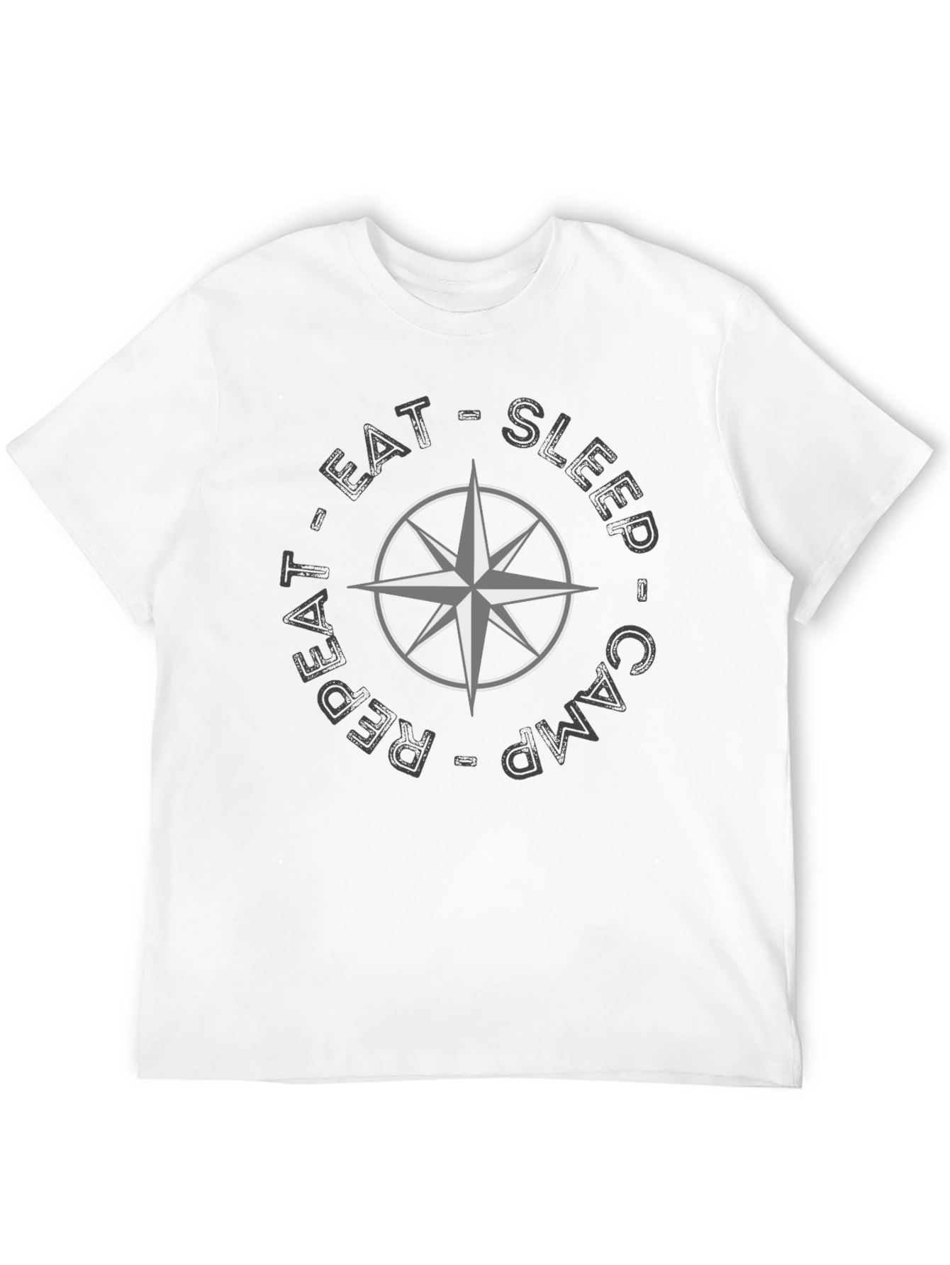 Camping Compass Graphic T-Shirt - Eat Sleep Camp Repeat