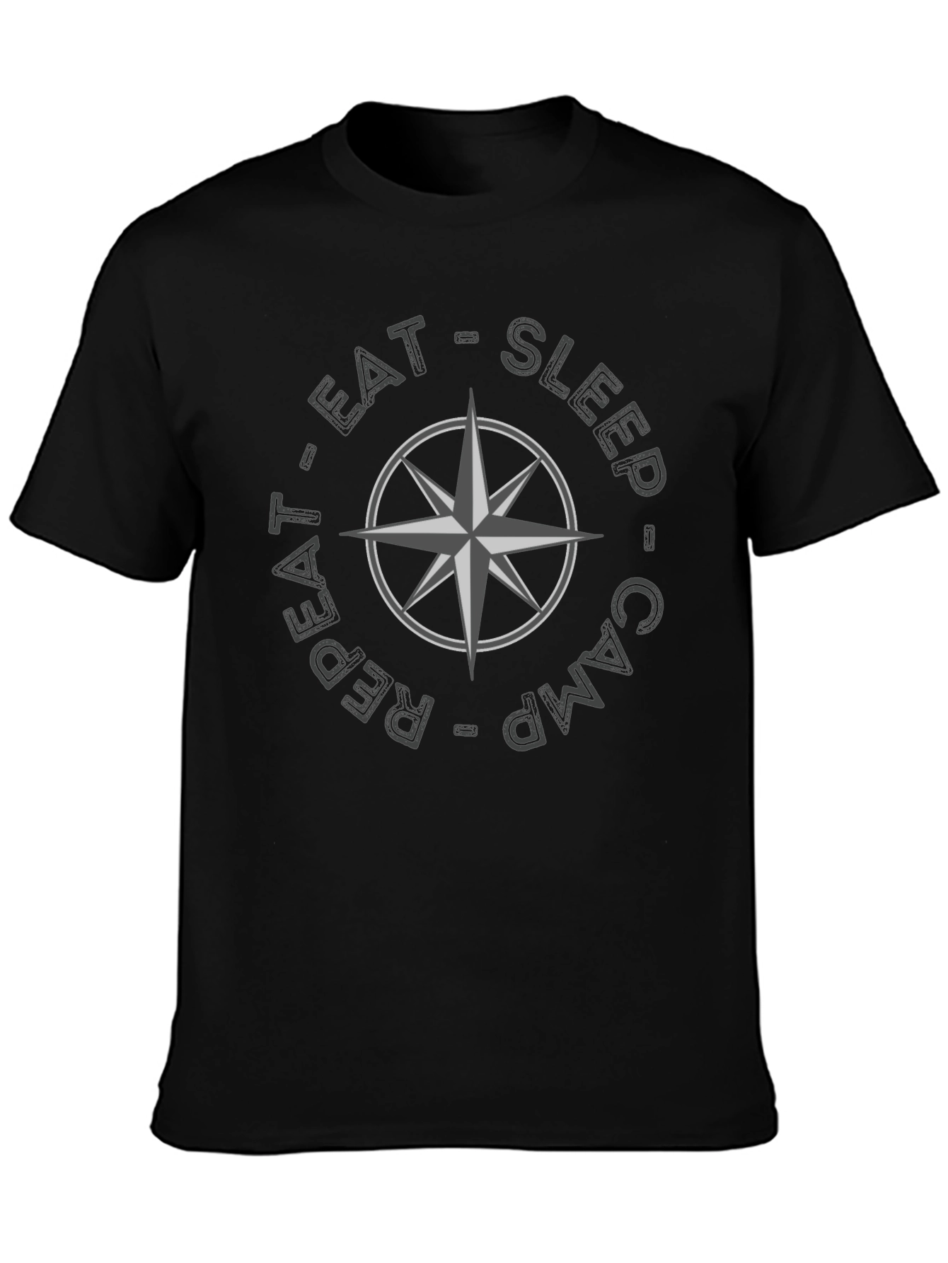 Camping Compass Graphic T-Shirt - Eat Sleep Camp Repeat