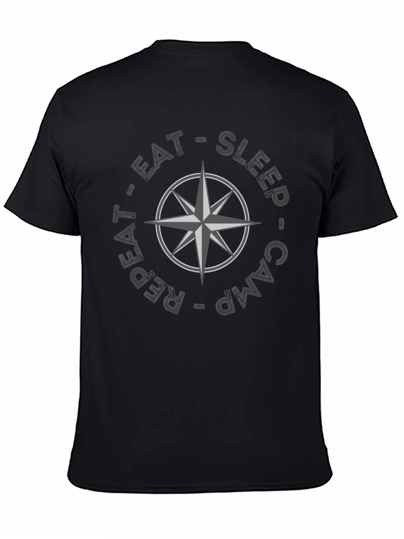 Camping Compass Graphic T-Shirt - Eat Sleep Camp Repeat