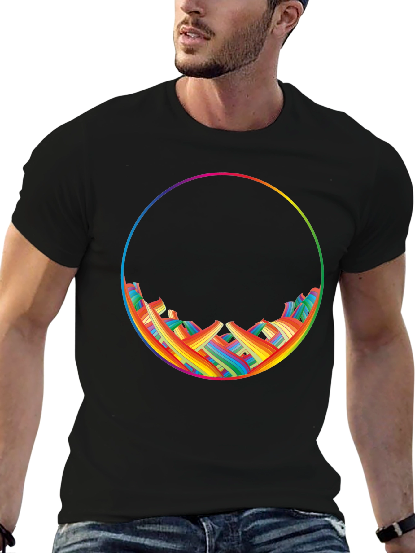 Rainbow Circle Graphic T-Shirt