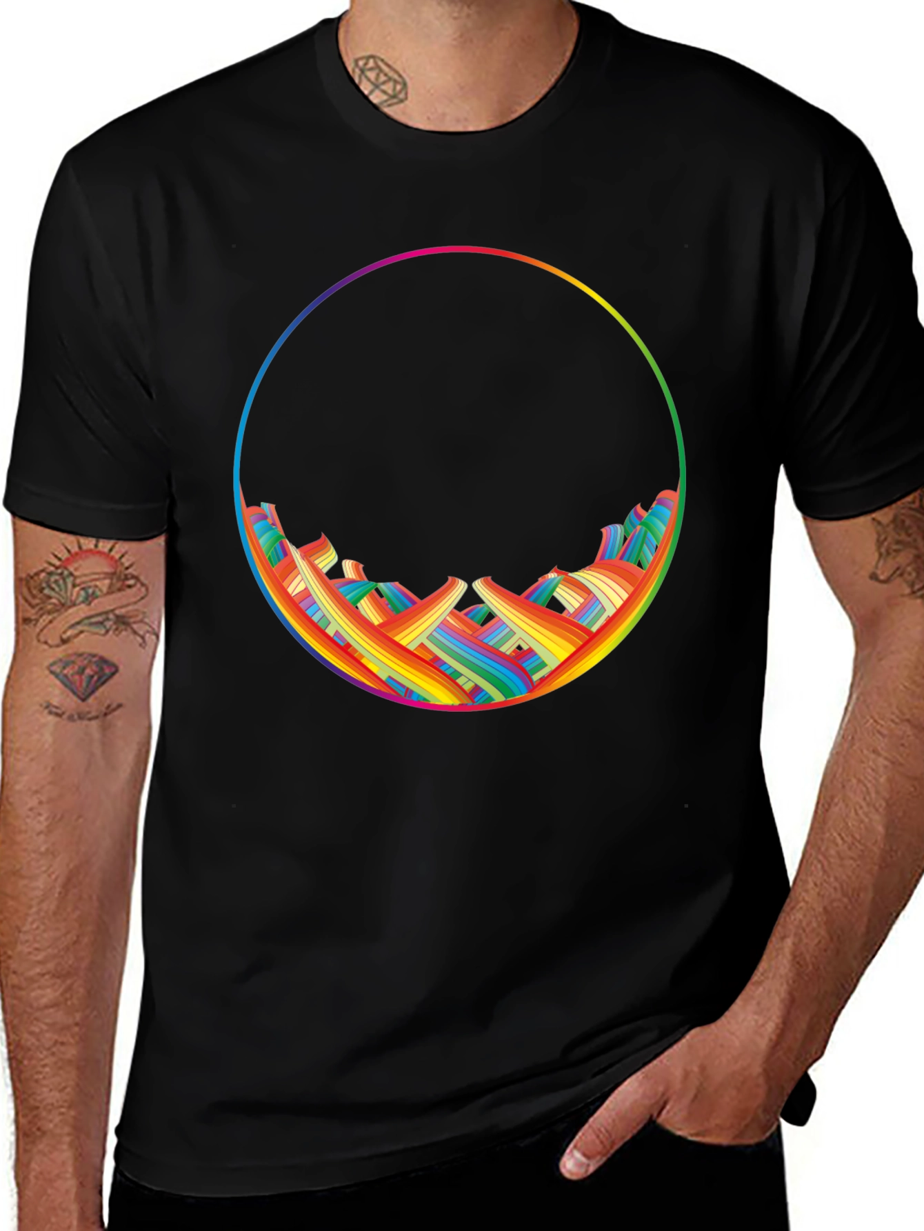 Rainbow Circle Graphic T-Shirt