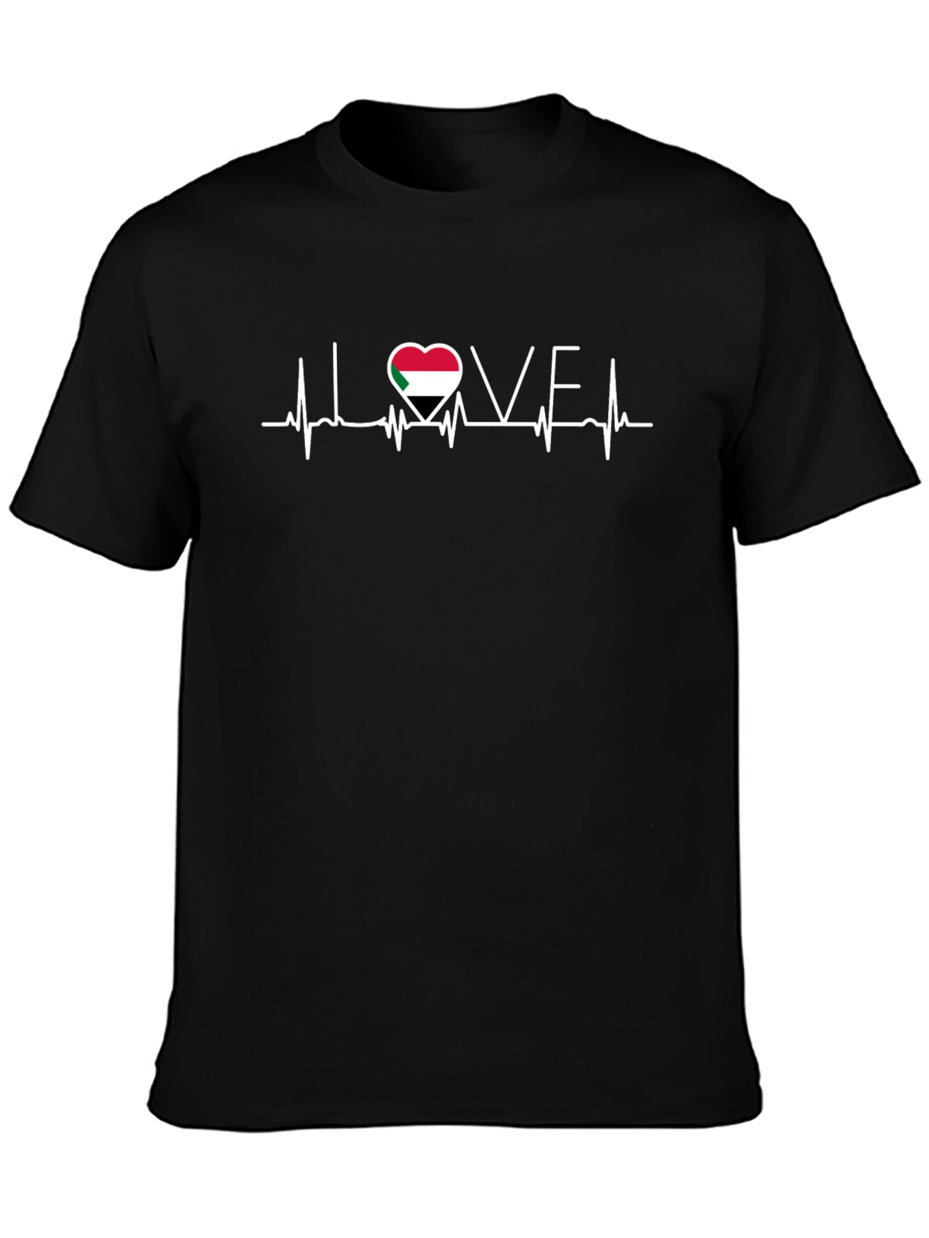 Sudan Love Heartbeat T-Shirt - Black