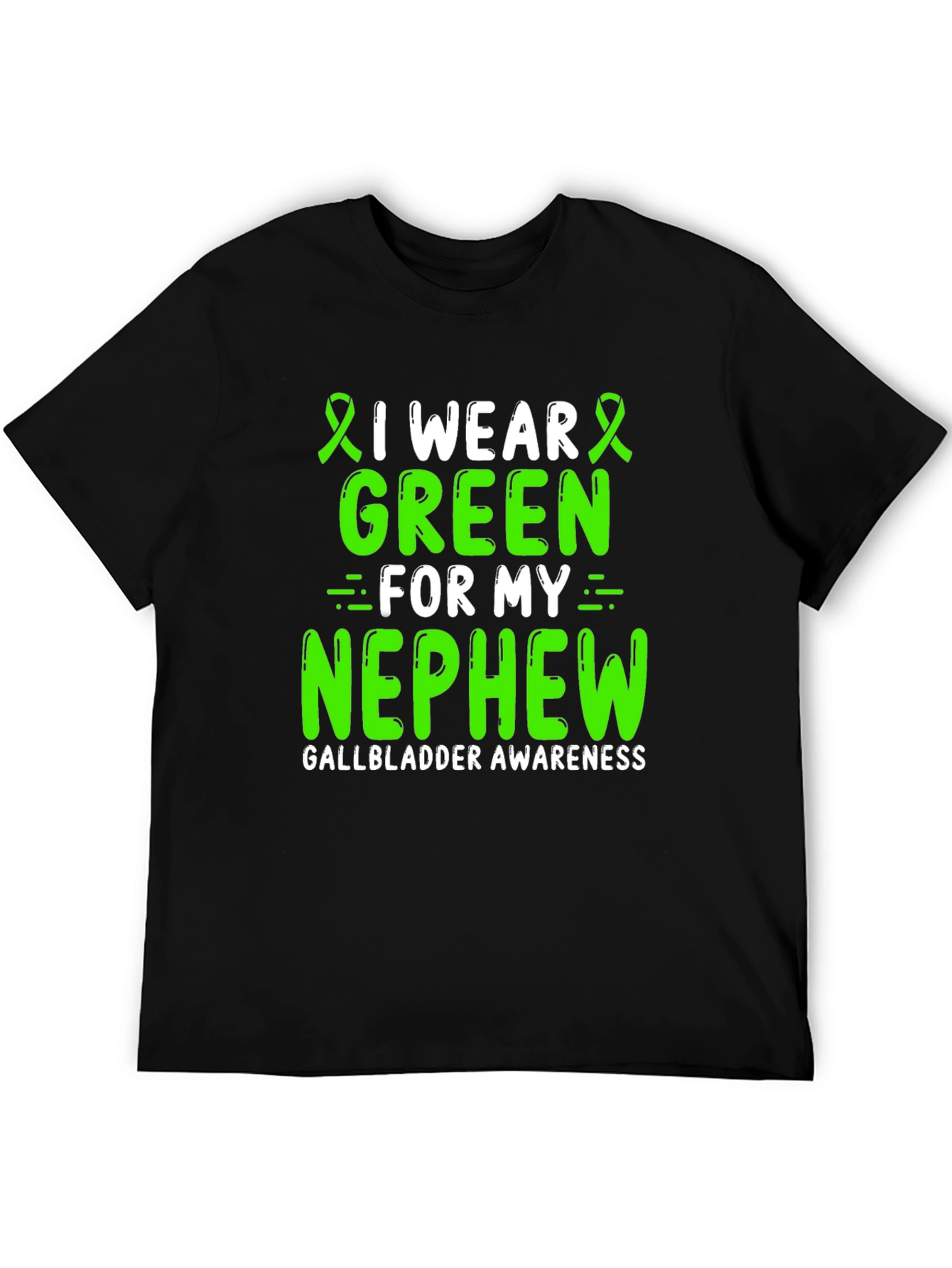 Gallbladder Awareness Green Ribbon T-Shirt for Nephew