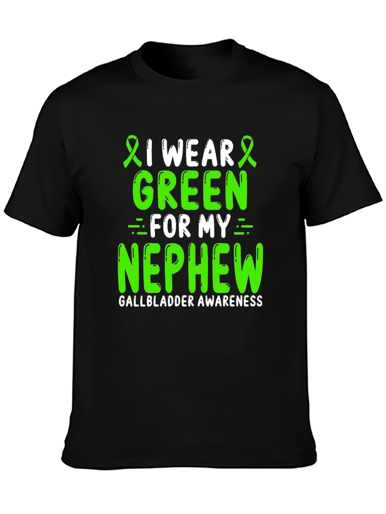Gallbladder Awareness Green Ribbon T-Shirt for Nephew