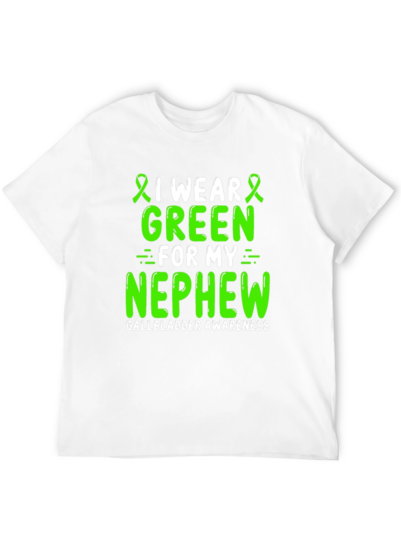 Gallbladder Awareness Green Ribbon T-Shirt for Nephew