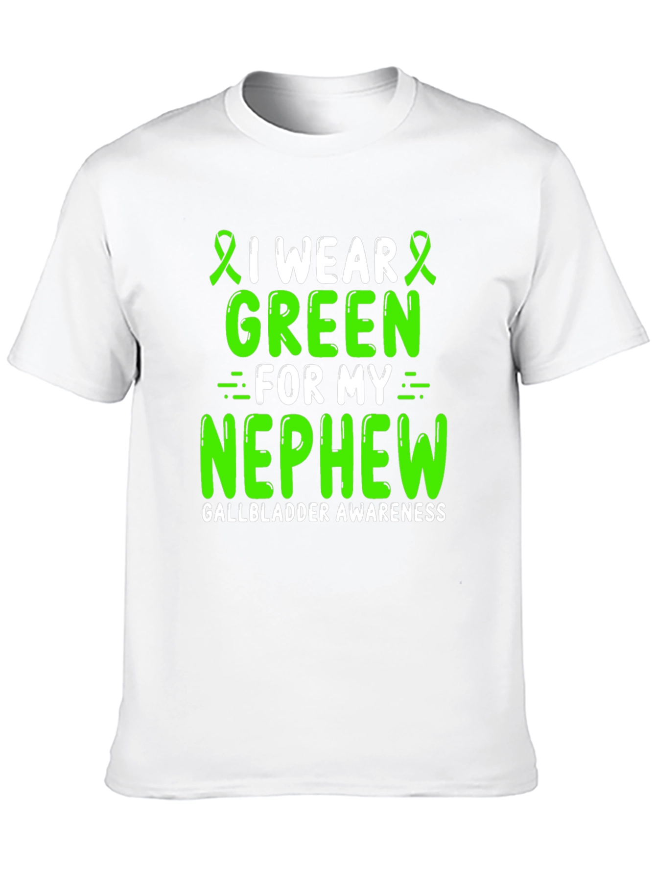 Gallbladder Awareness Green Ribbon T-Shirt for Nephew