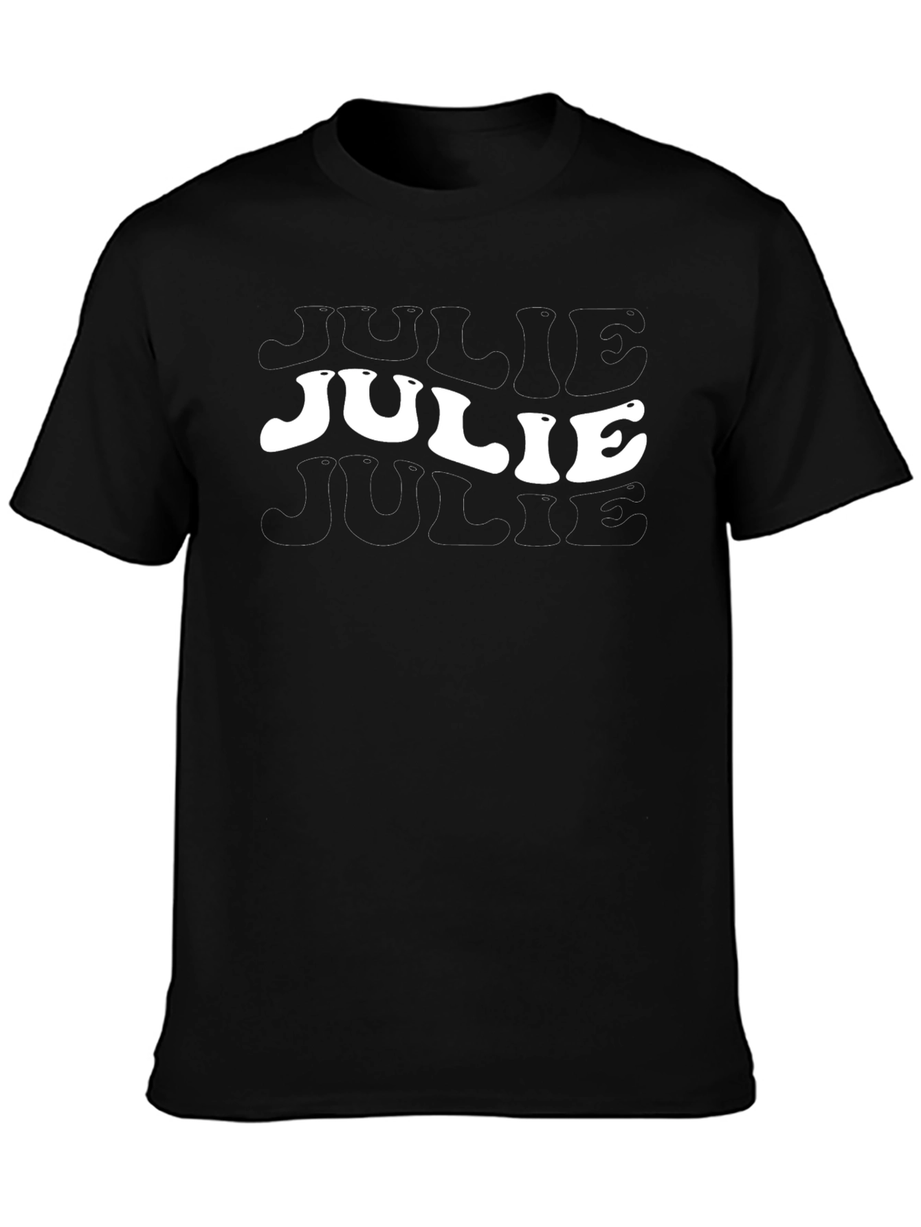 Julie Retro Graphic Tee - Black Cotton T-Shirt