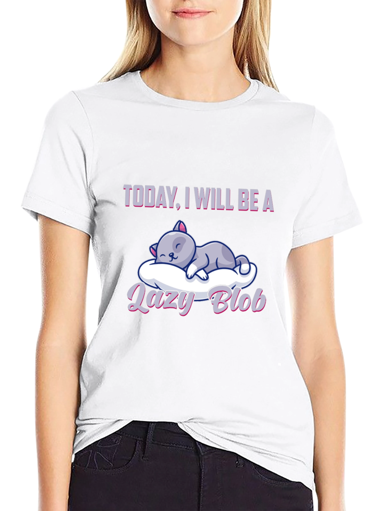 Lazy Blob Cat T-Shirt: Relaxed & Comfy