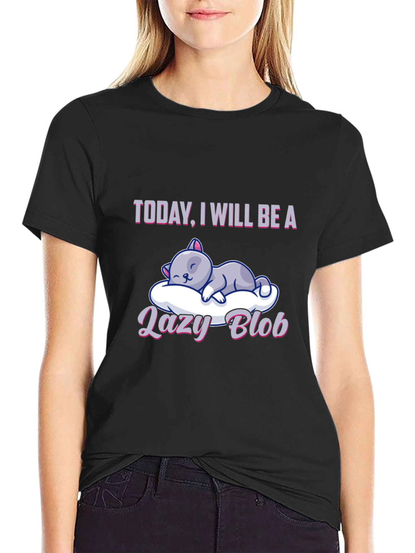 Lazy Blob Cat T-Shirt: Relaxed & Comfy